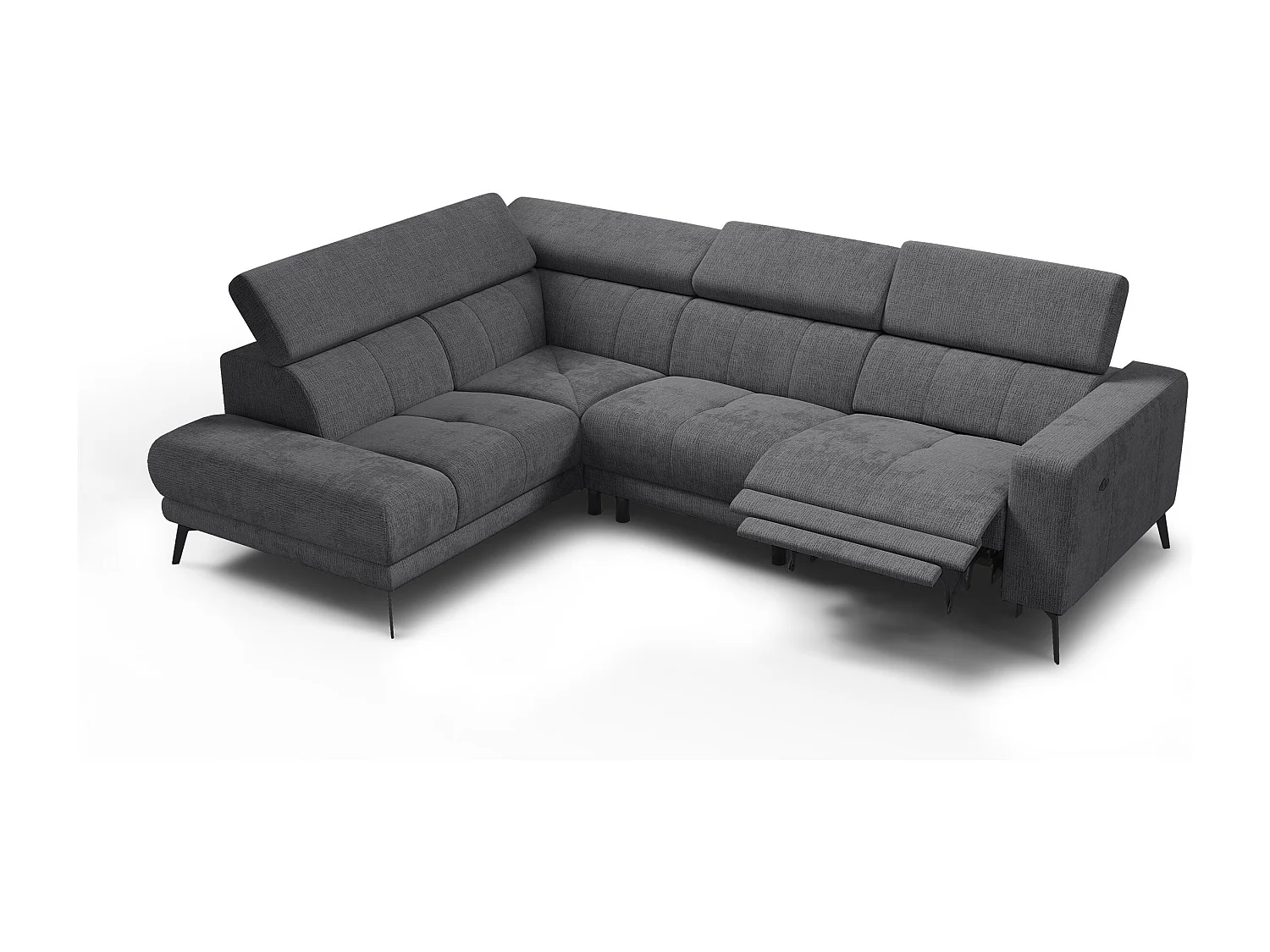 Ecksofa 5-Sitzer MORELLO, dunkelgrau, 1 x Relax Zero Gravity