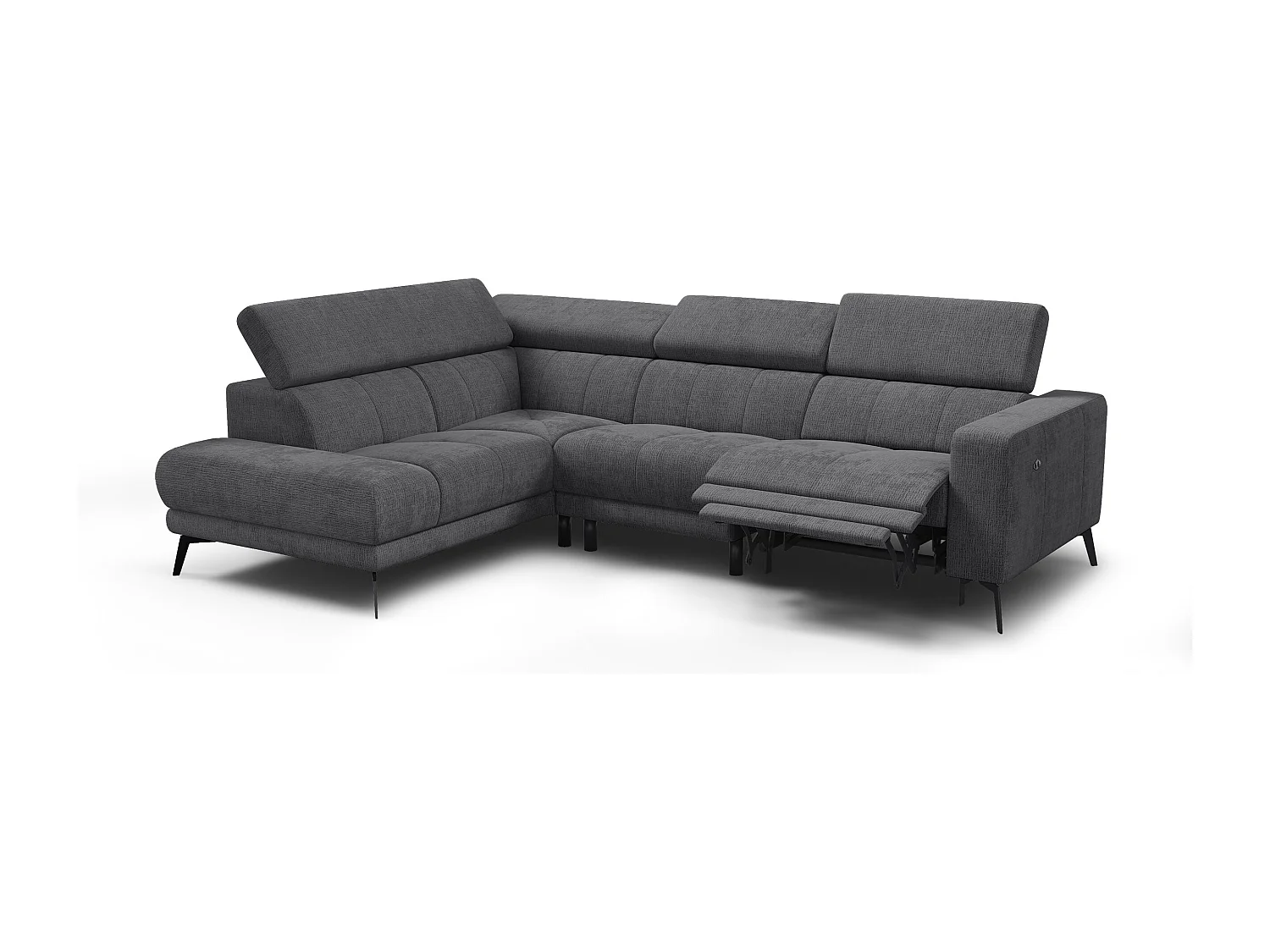 Ecksofa 5-Sitzer MORELLO, dunkelgrau, 1 x Relax Zero Gravity