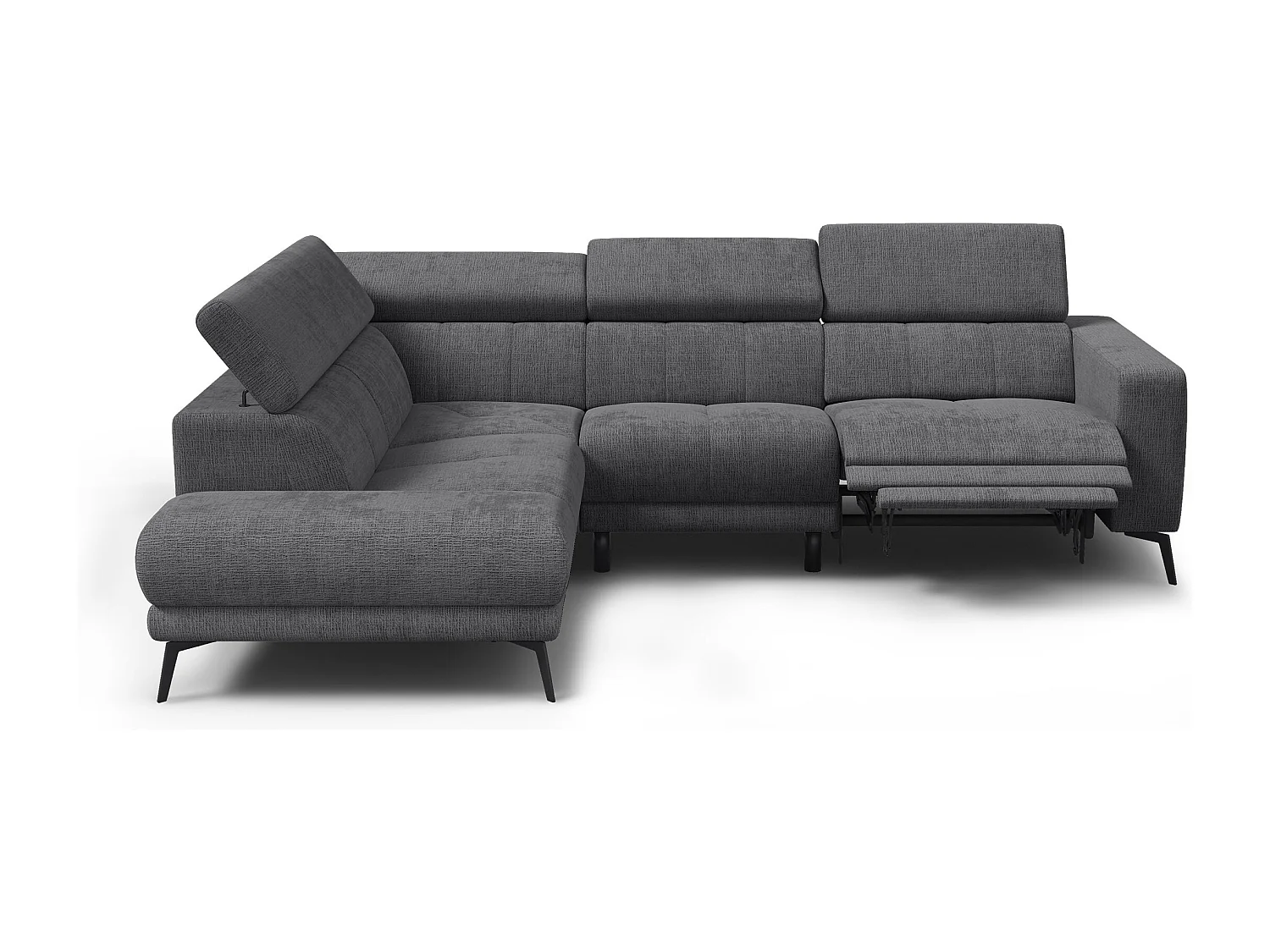 Ecksofa 5-Sitzer MORELLO, dunkelgrau, 1 x Relax Zero Gravity