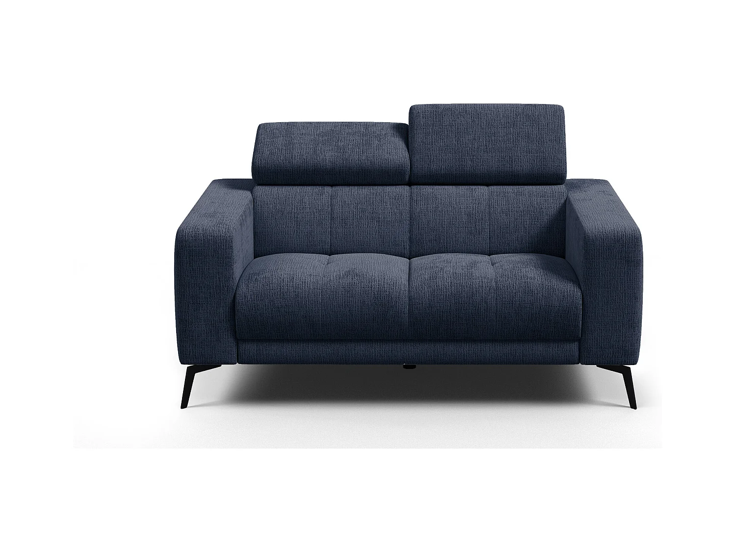 Canapé 2 places MORELLO, tissu bleu marine
