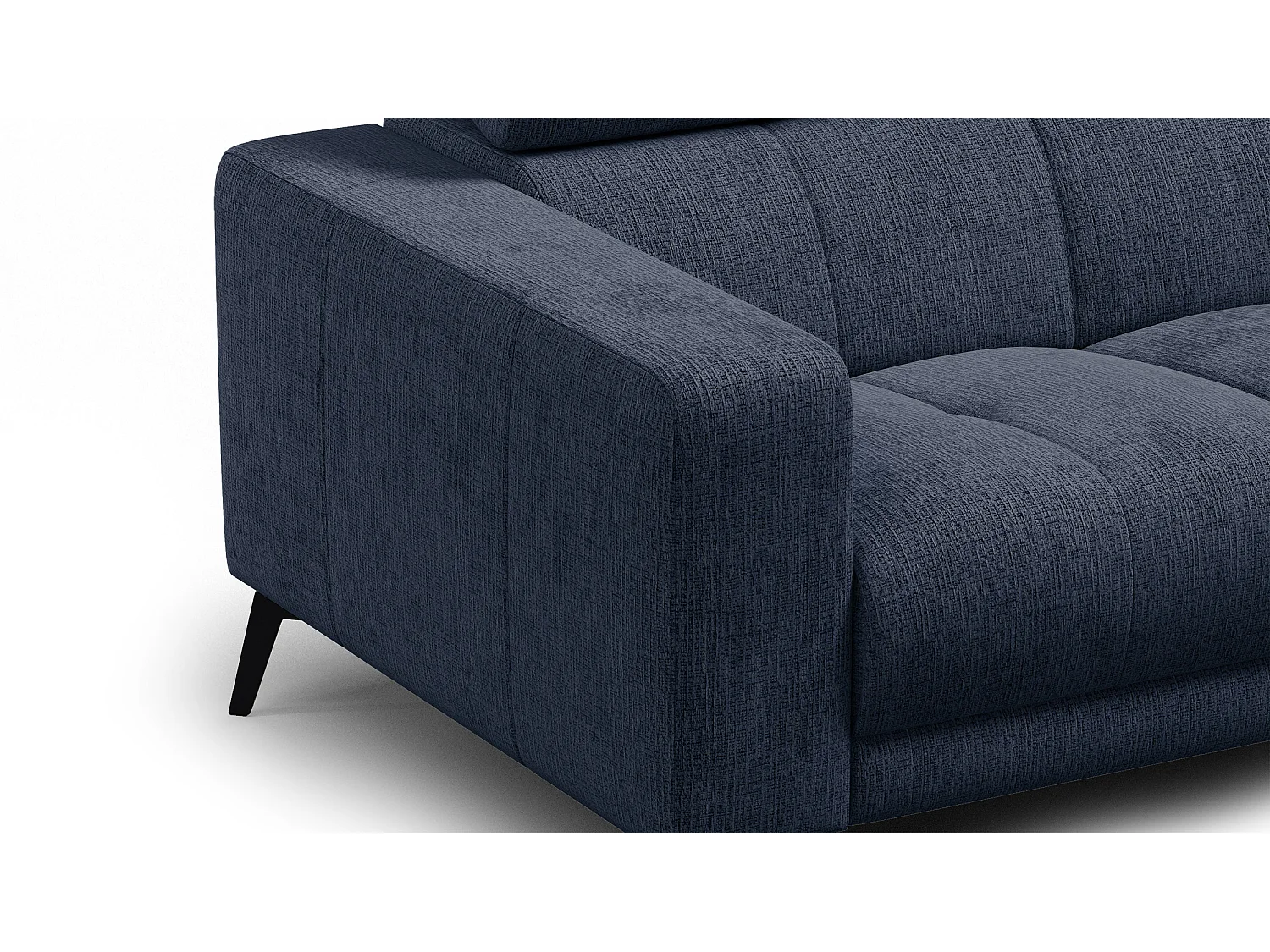 Canapé 2 places MORELLO, tissu bleu marine