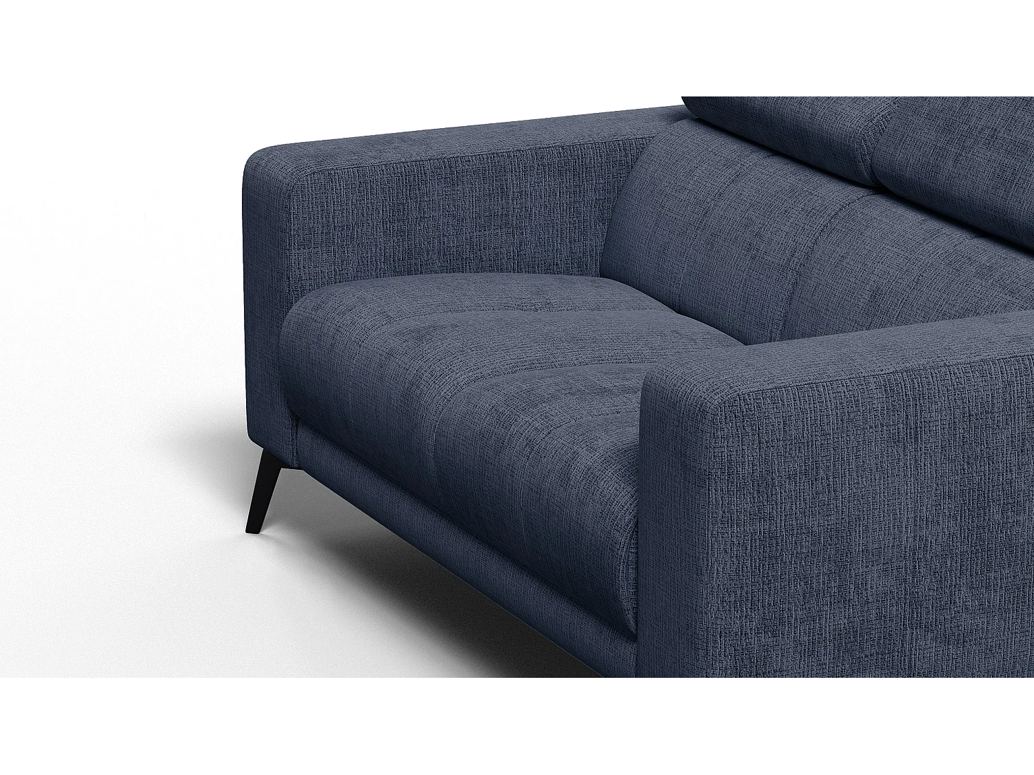 Canapé 2 places MORELLO, tissu bleu marine
