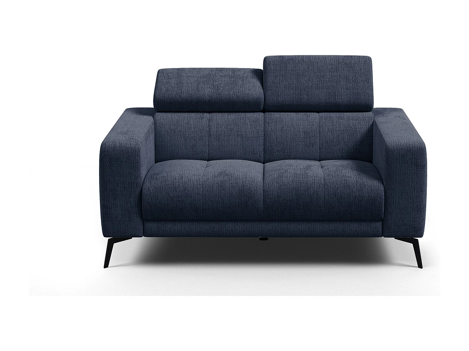 Canapé 2 places MORELLO, tissu bleu marine