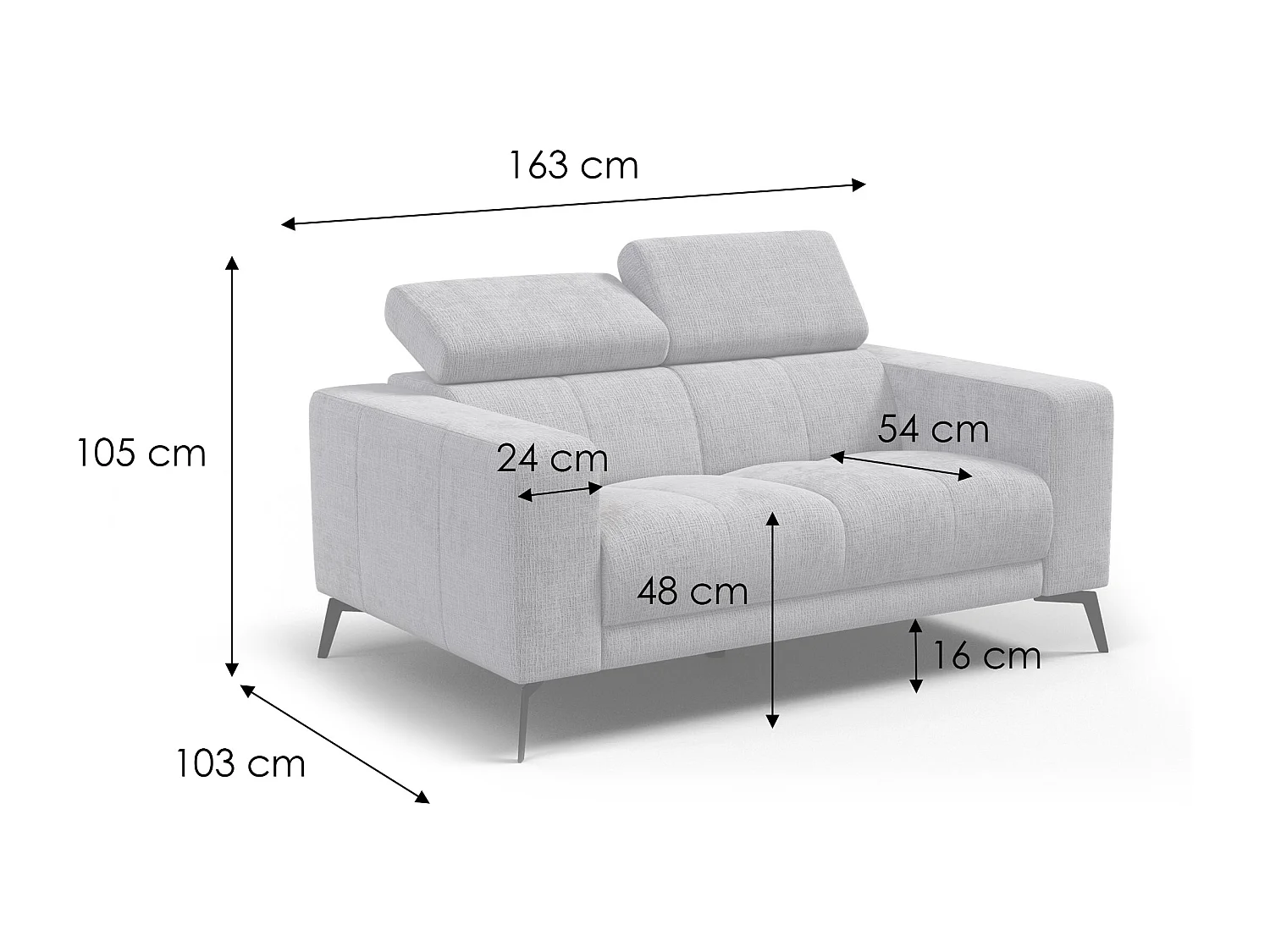 Sofa 2-Sitzer MORELLO, marineblau