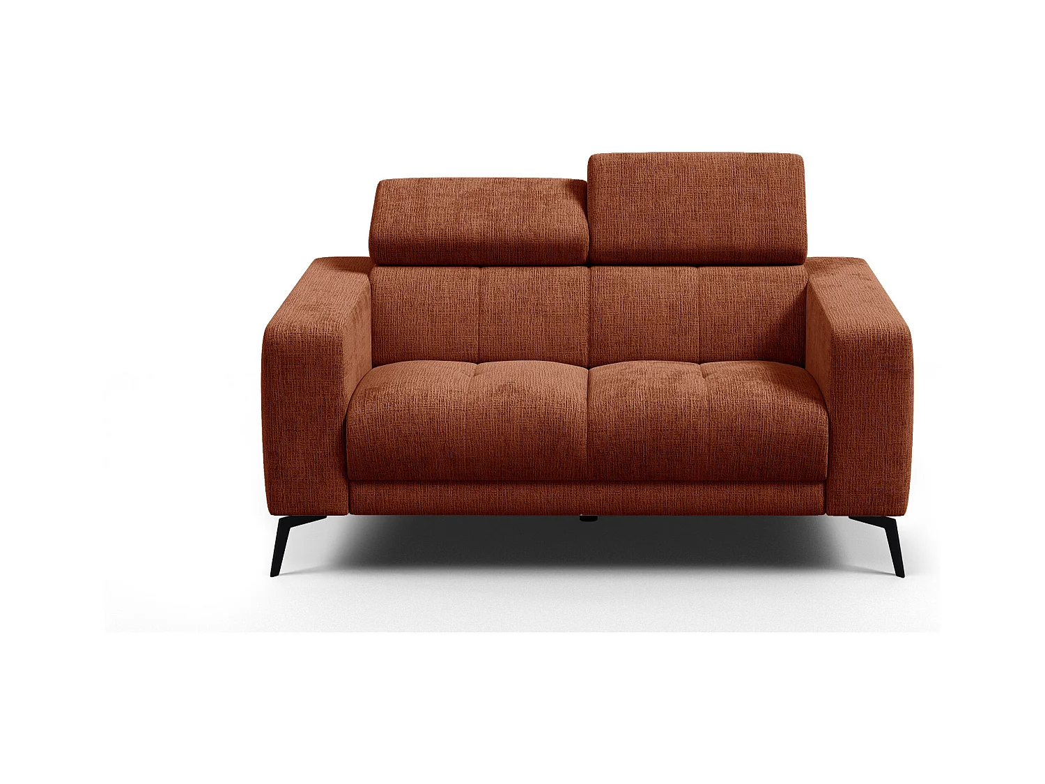 Canapé 2 places MORELLO, tissu orange foncé