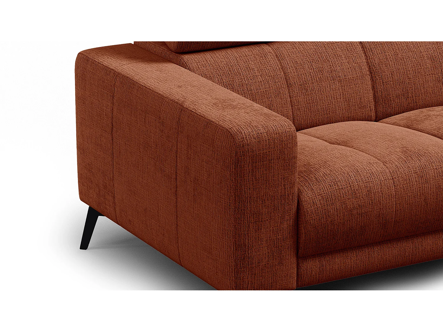 Canapé 2 places MORELLO, tissu orange foncé