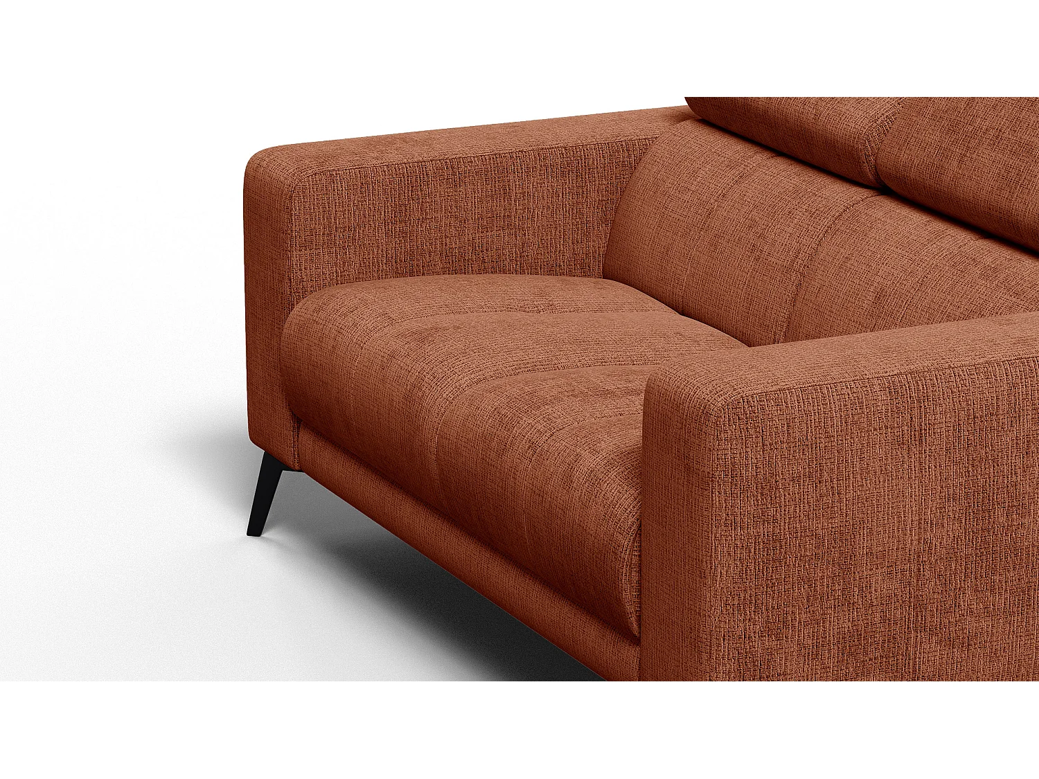 Canapé 2 places MORELLO, tissu orange foncé