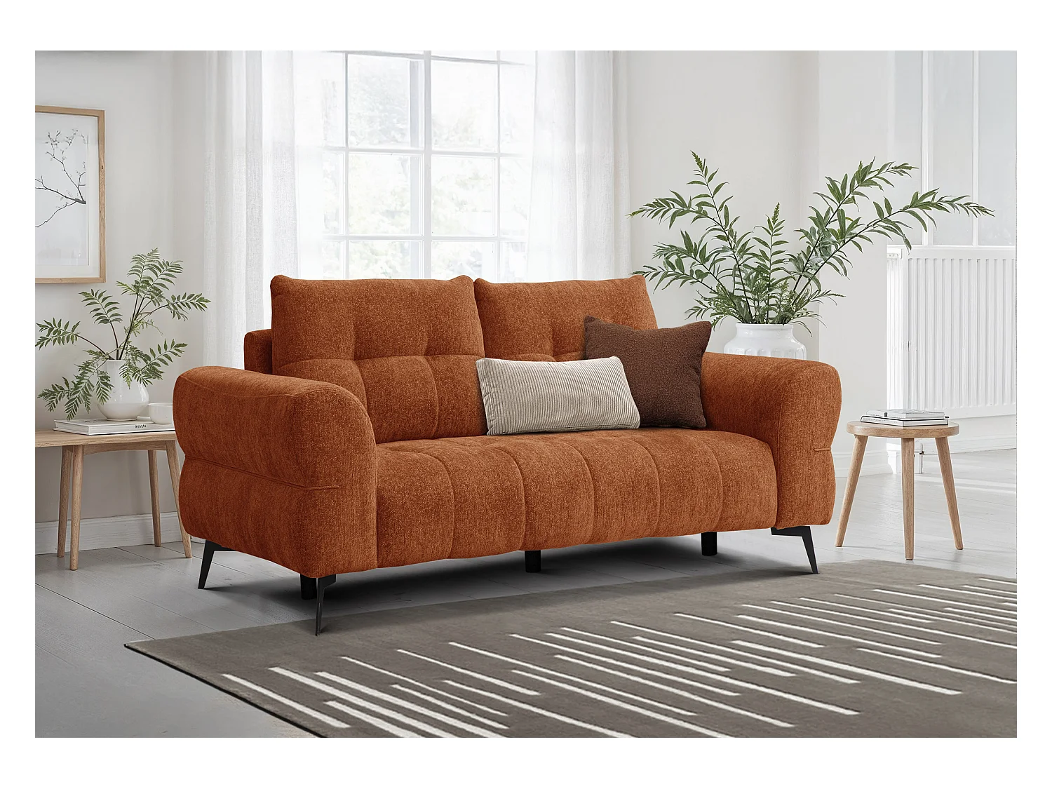 Canapé 2,5 places SALVINI, tissu orange