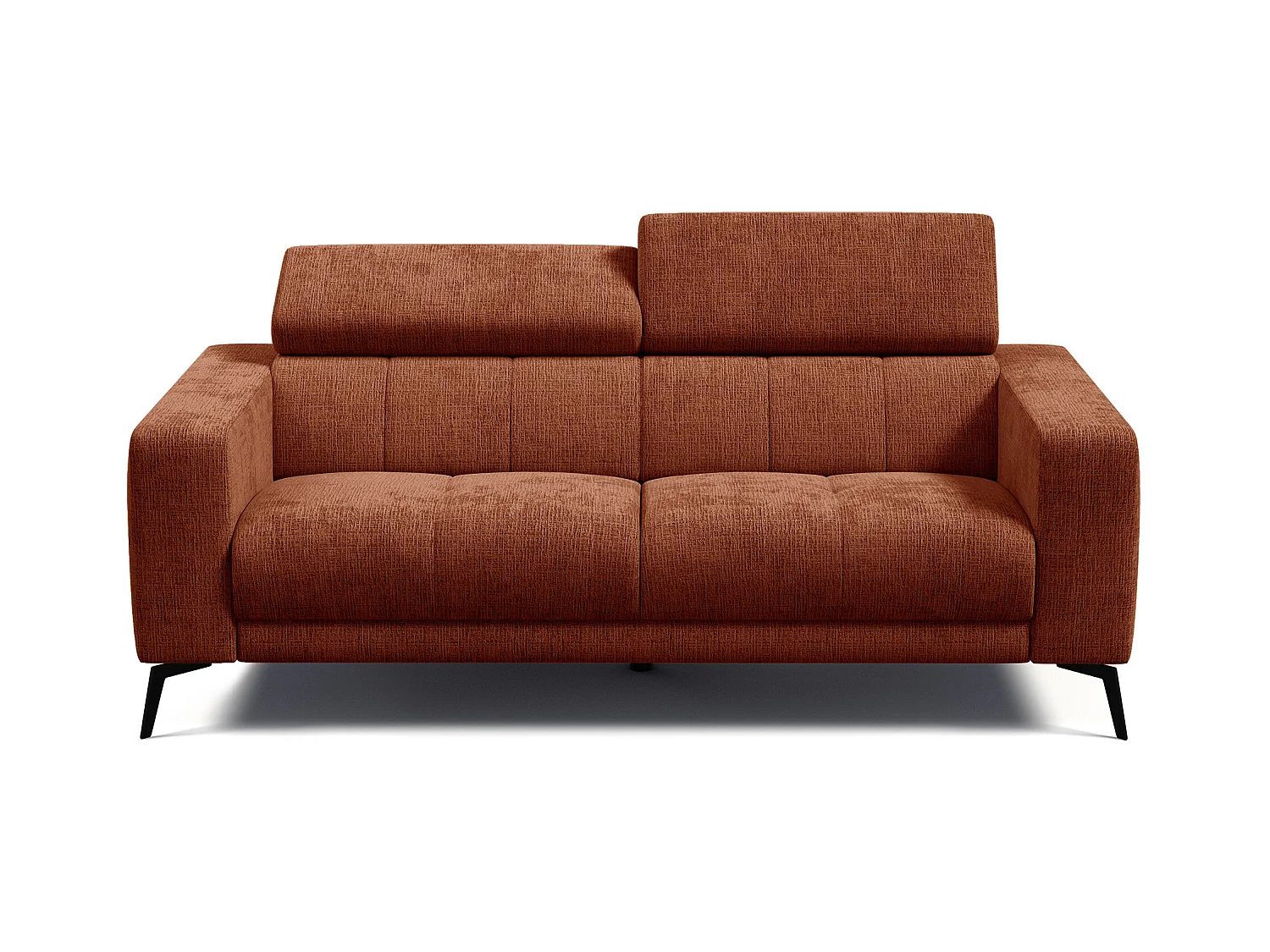Canapé 3 places MORELLO, tissu orange foncé