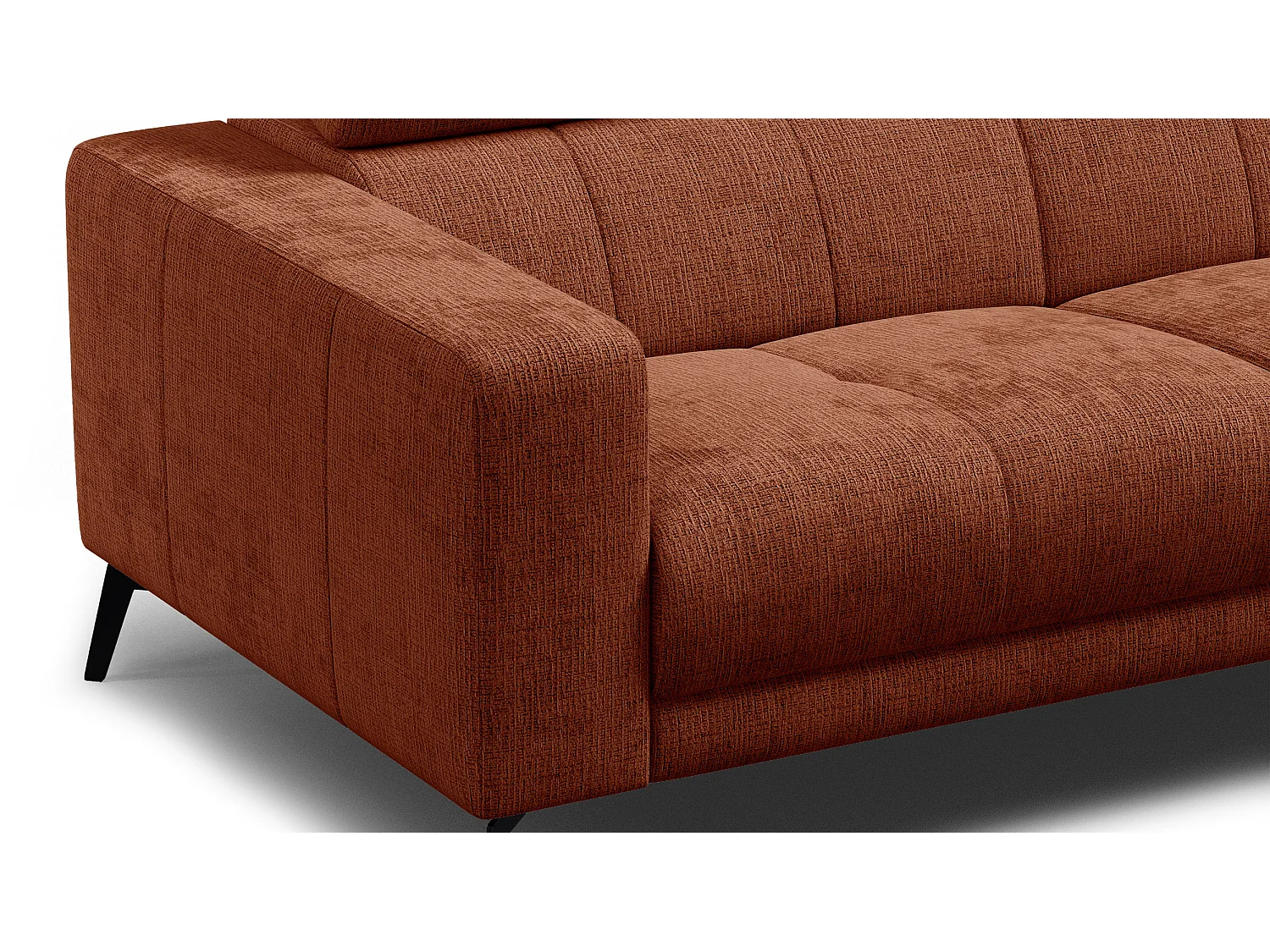 Canapé 3 places MORELLO, tissu orange foncé