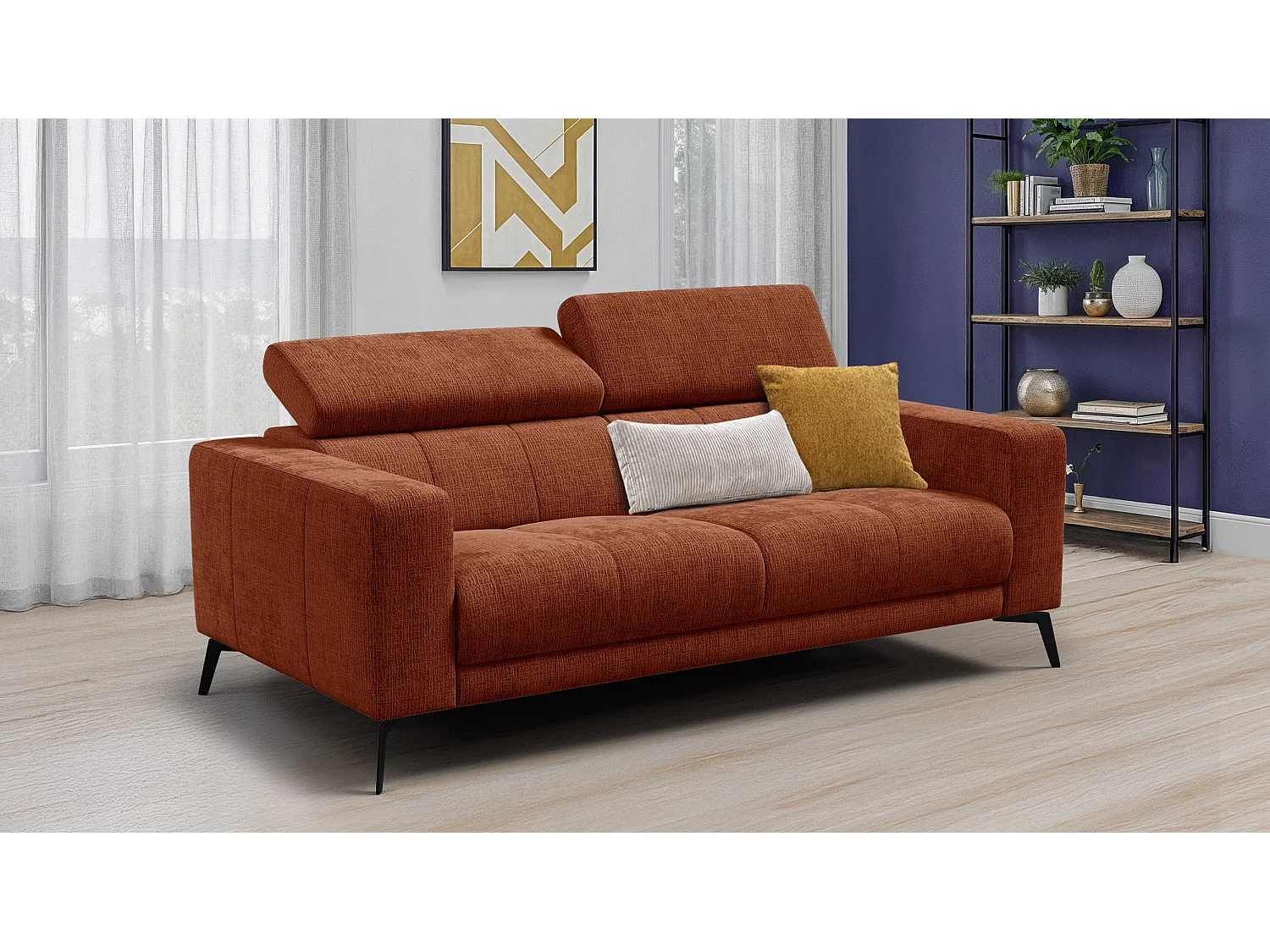 Sofa 3-Sitzer MORELLO, rostrot