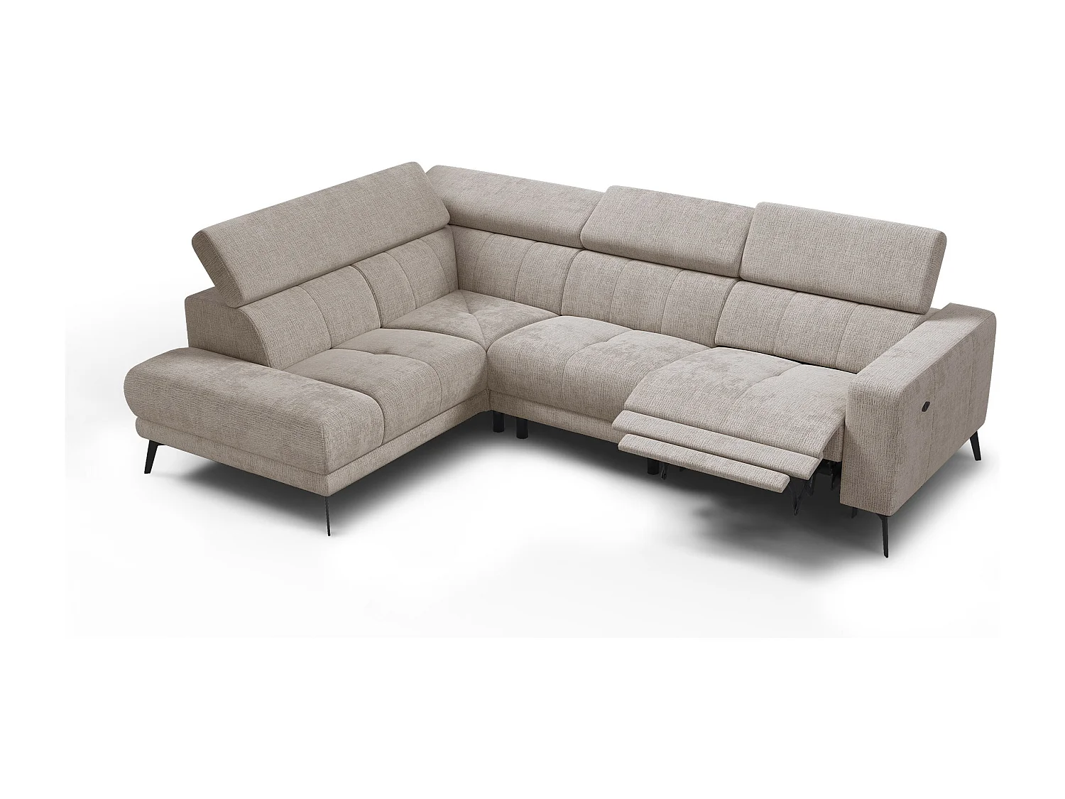 Ecksofa 5-Sitzer MORELLO, beige, 1 x Relax Zero Gravity