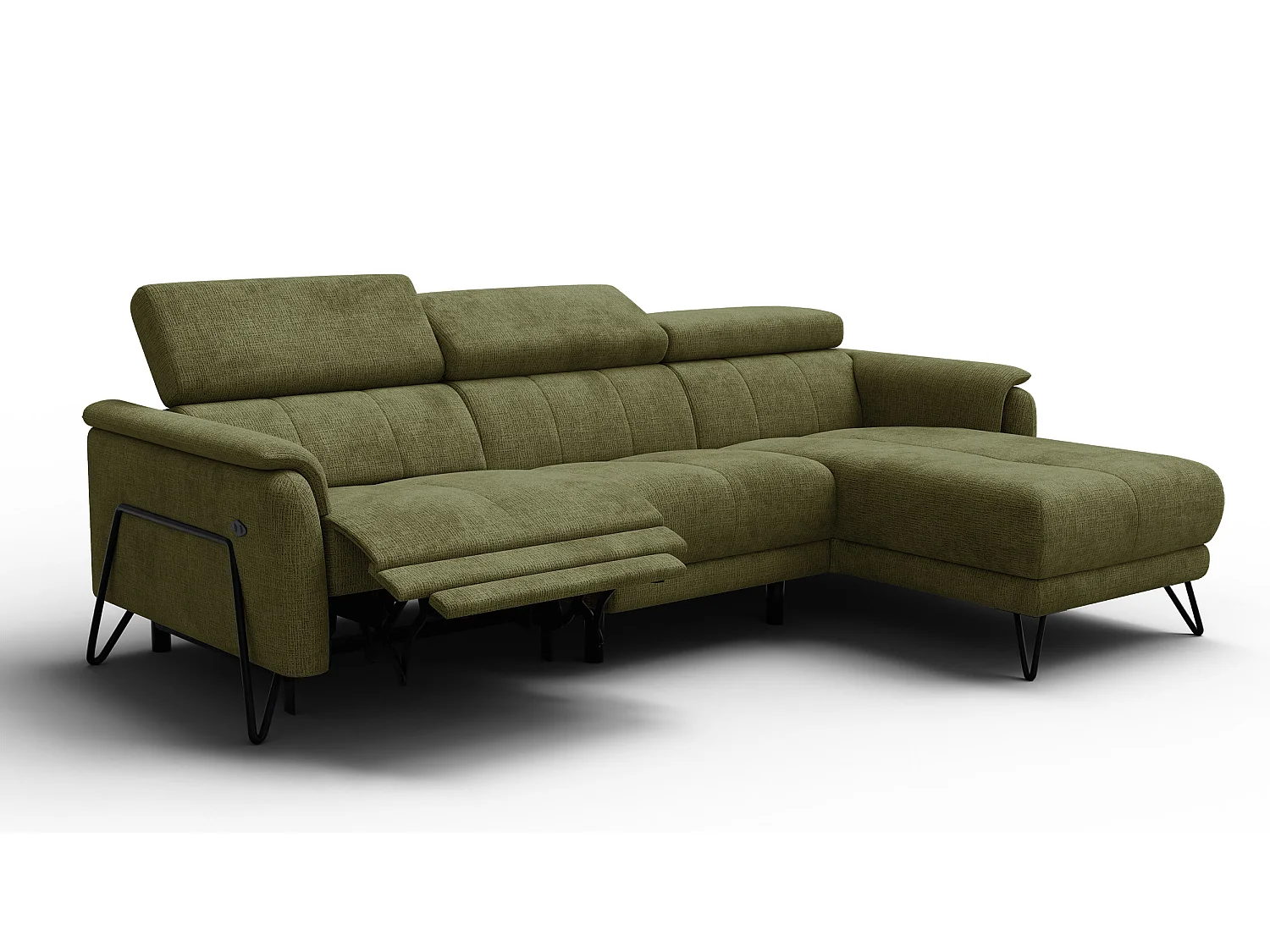 Ecksofa 4-Sitzer mit Relax RODEN, olive