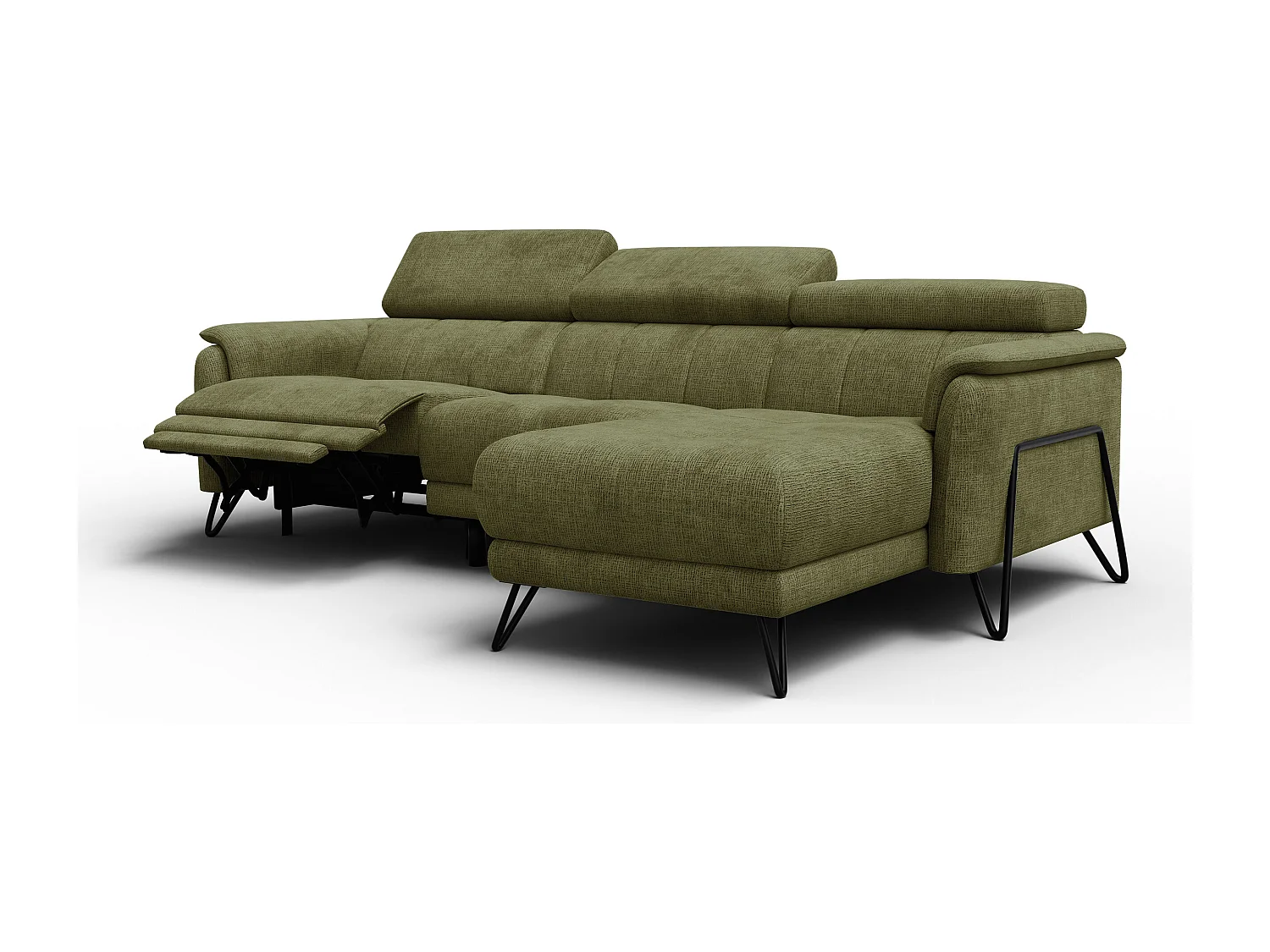 Ecksofa 4-Sitzer mit Relax RODEN, olive