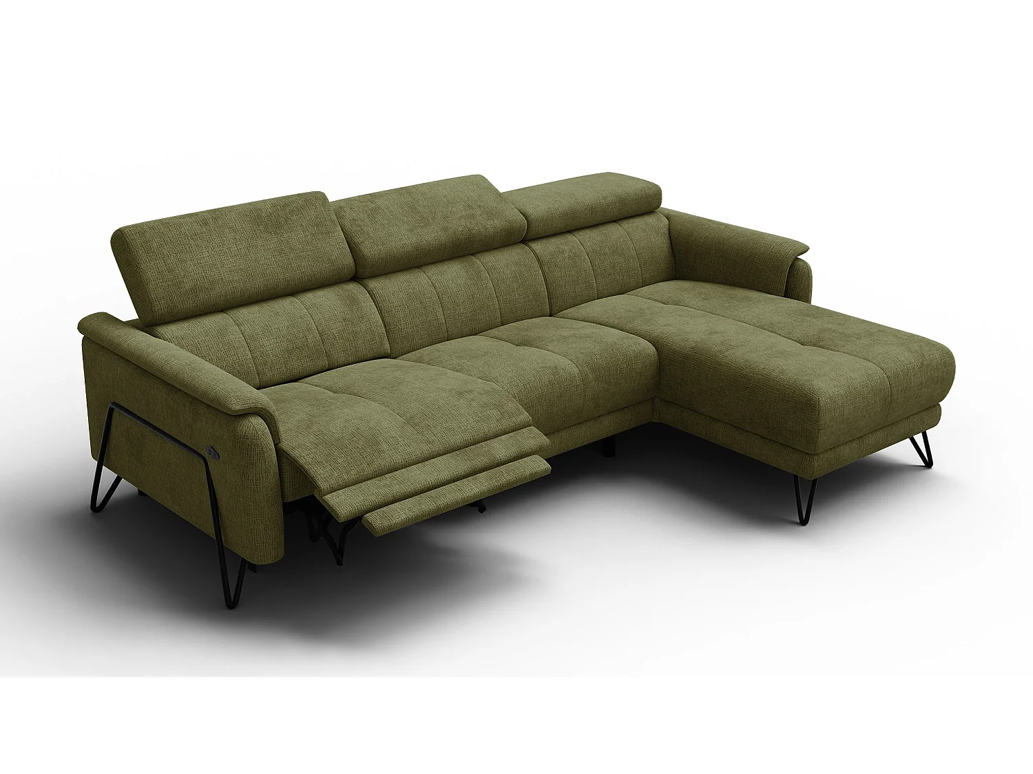 Ecksofa 4-Sitzer mit Relax RODEN, olive