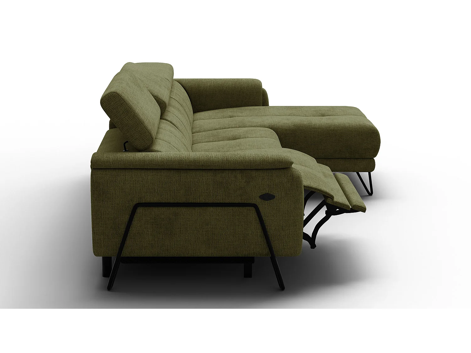 Ecksofa 4-Sitzer mit Relax RODEN, olive