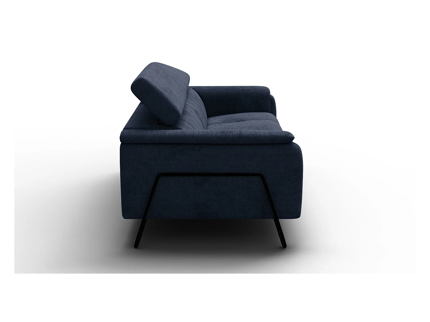 Canapé 3 places RODEN, tissu bleu marine