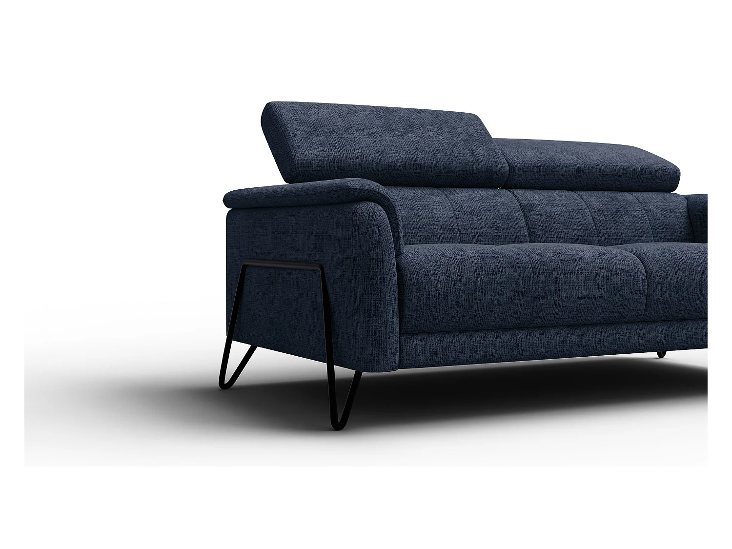 Canapé 3 places RODEN, tissu bleu marine