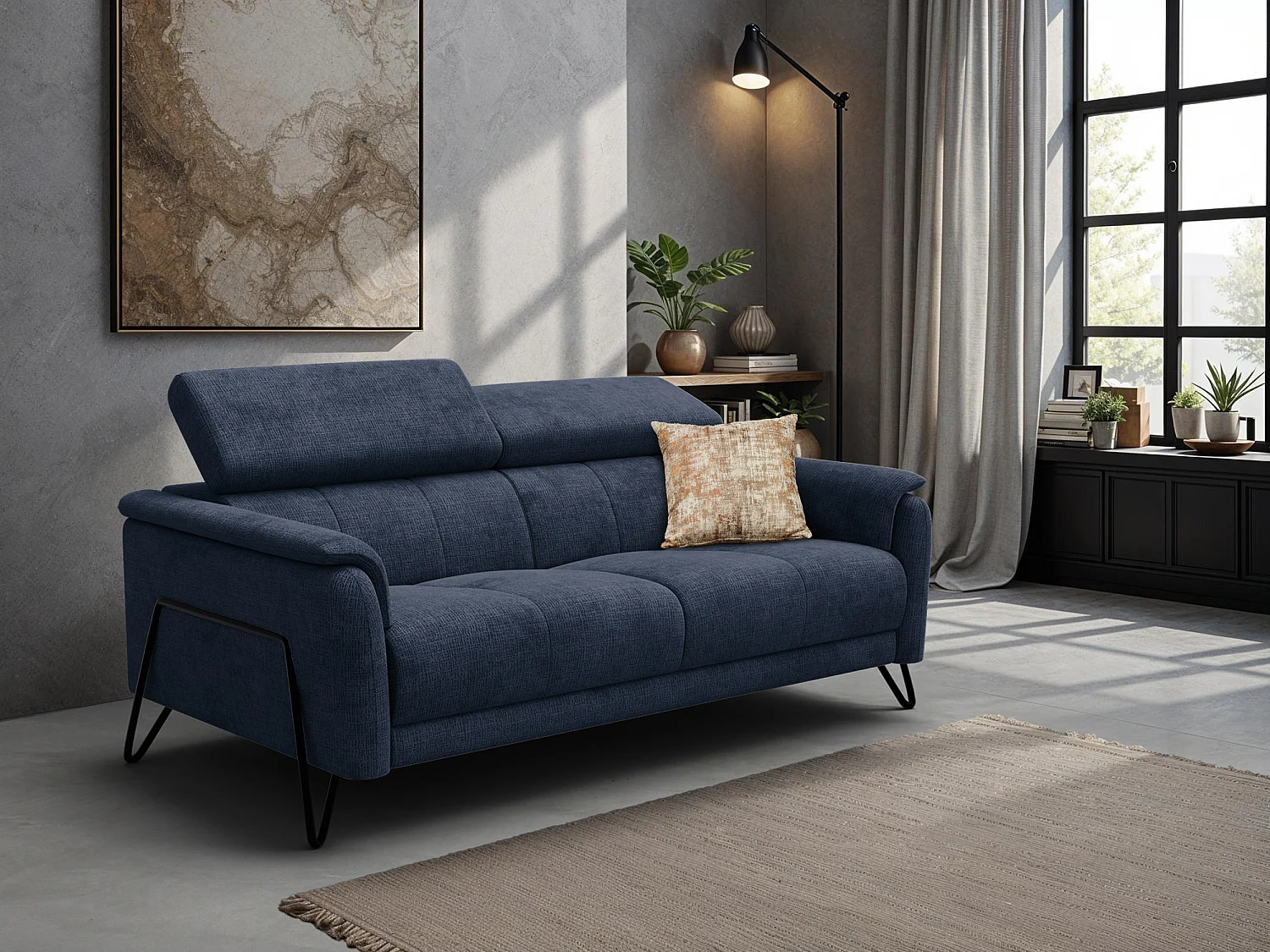 Sofa 3-Sitzer RODEN, marineblau