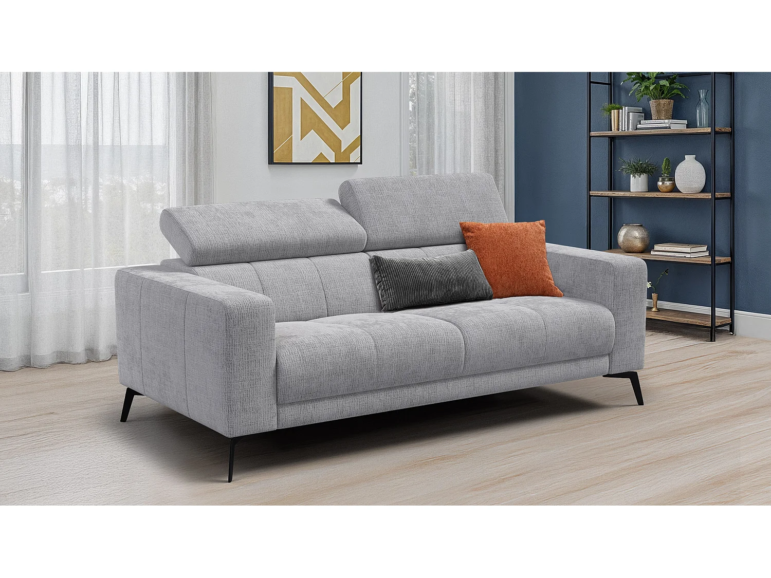 Sofa 3-Sitzer MORELLO, hellgrau