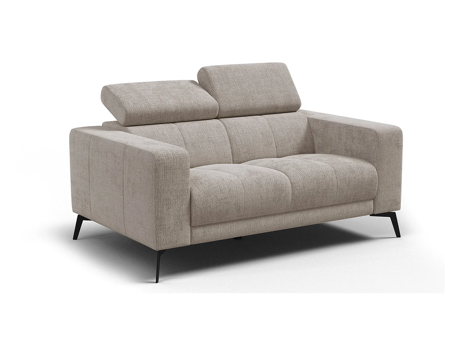 Canapé 2 places MORELLO, tissu beige