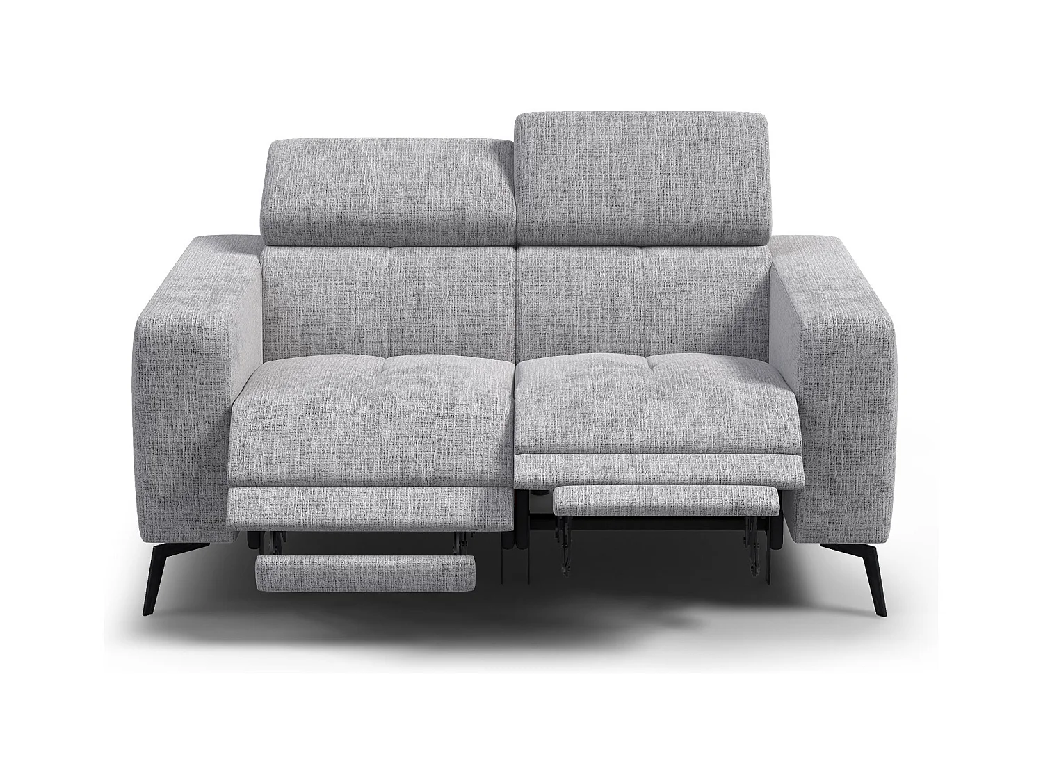 Canapé 2 places MORELLO avec 2 x Relax Zero Gravity, tissu gris clair