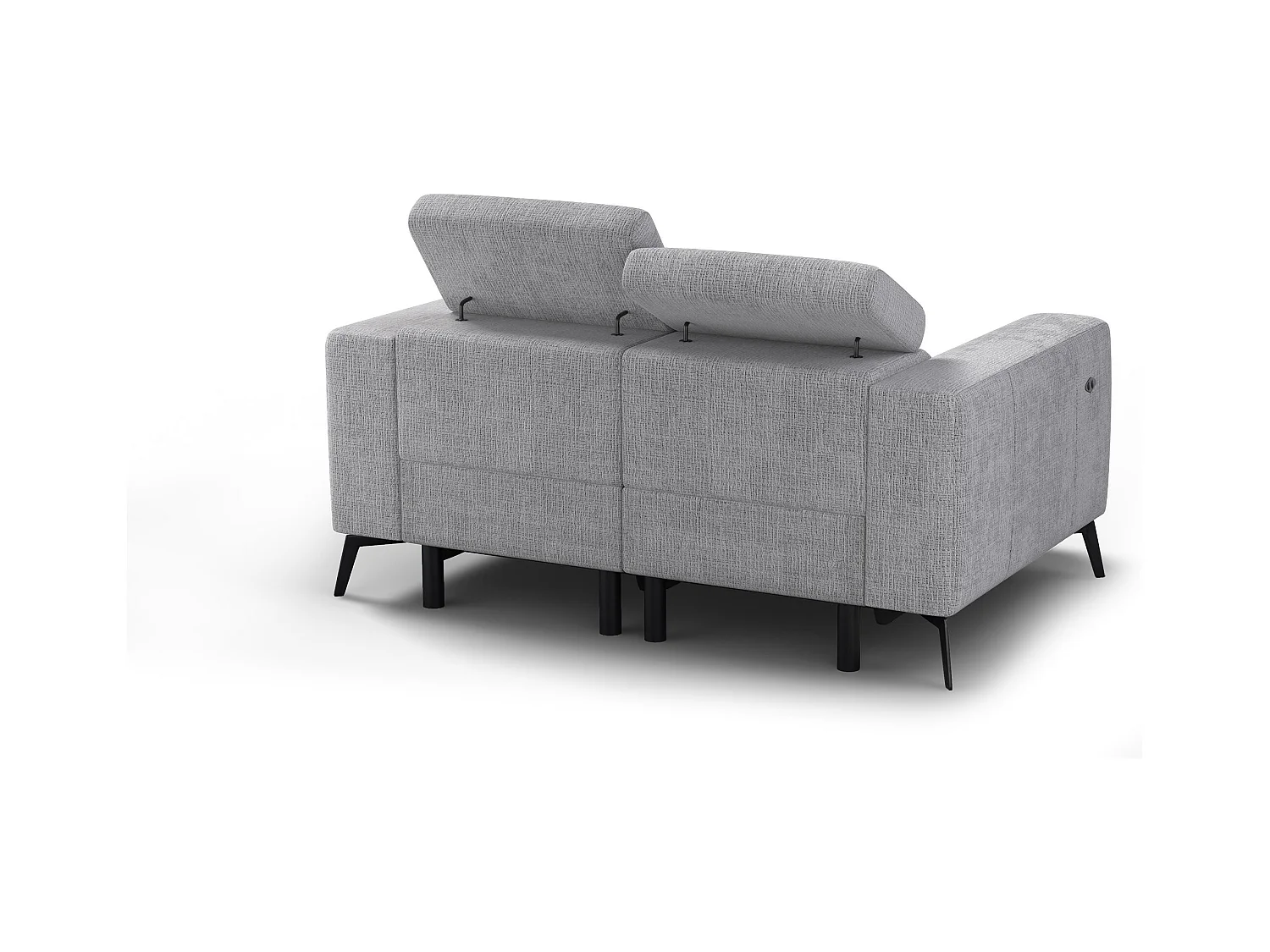Canapé 2 places MORELLO avec 2 x Relax Zero Gravity, tissu gris clair