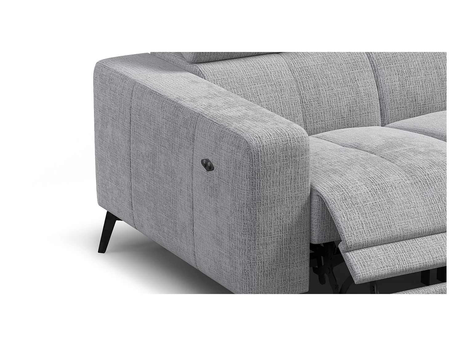 Canapé 2 places MORELLO avec 2 x Relax Zero Gravity, tissu gris clair