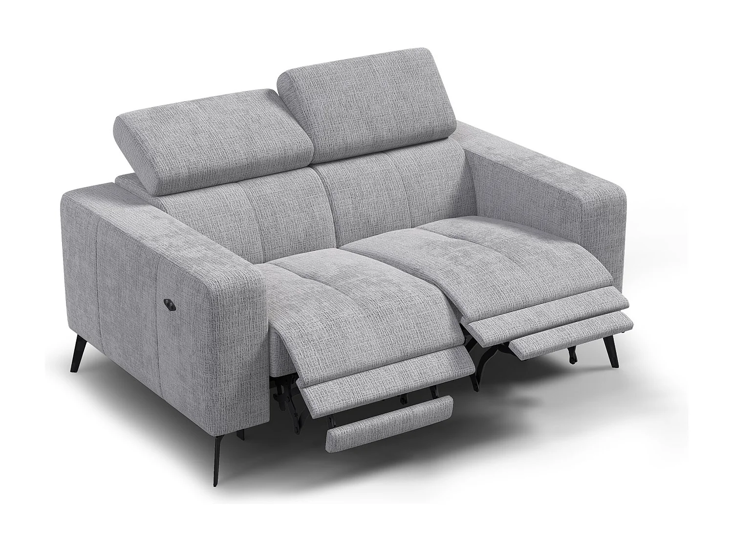 Relaxsofa 2-Sitzer MORELLO, hellgrau, 2 x Relax Zero Gravity