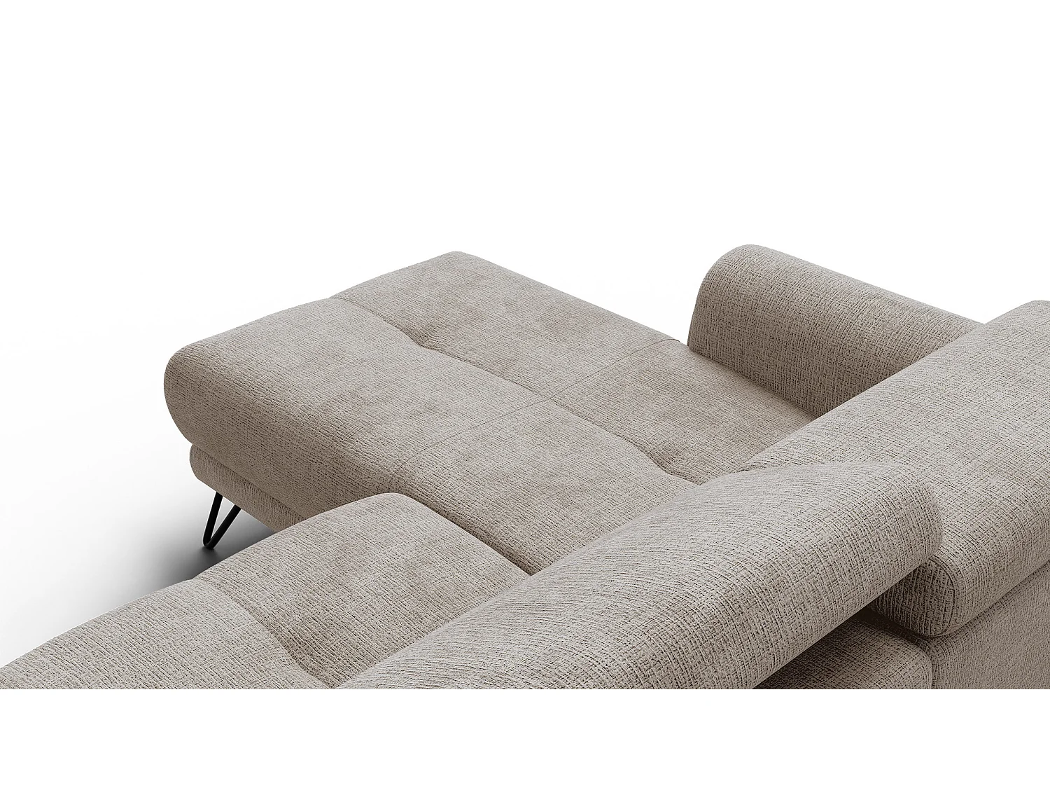 Canapé d'angle 4 places RODEN avec Relax, tissu beige