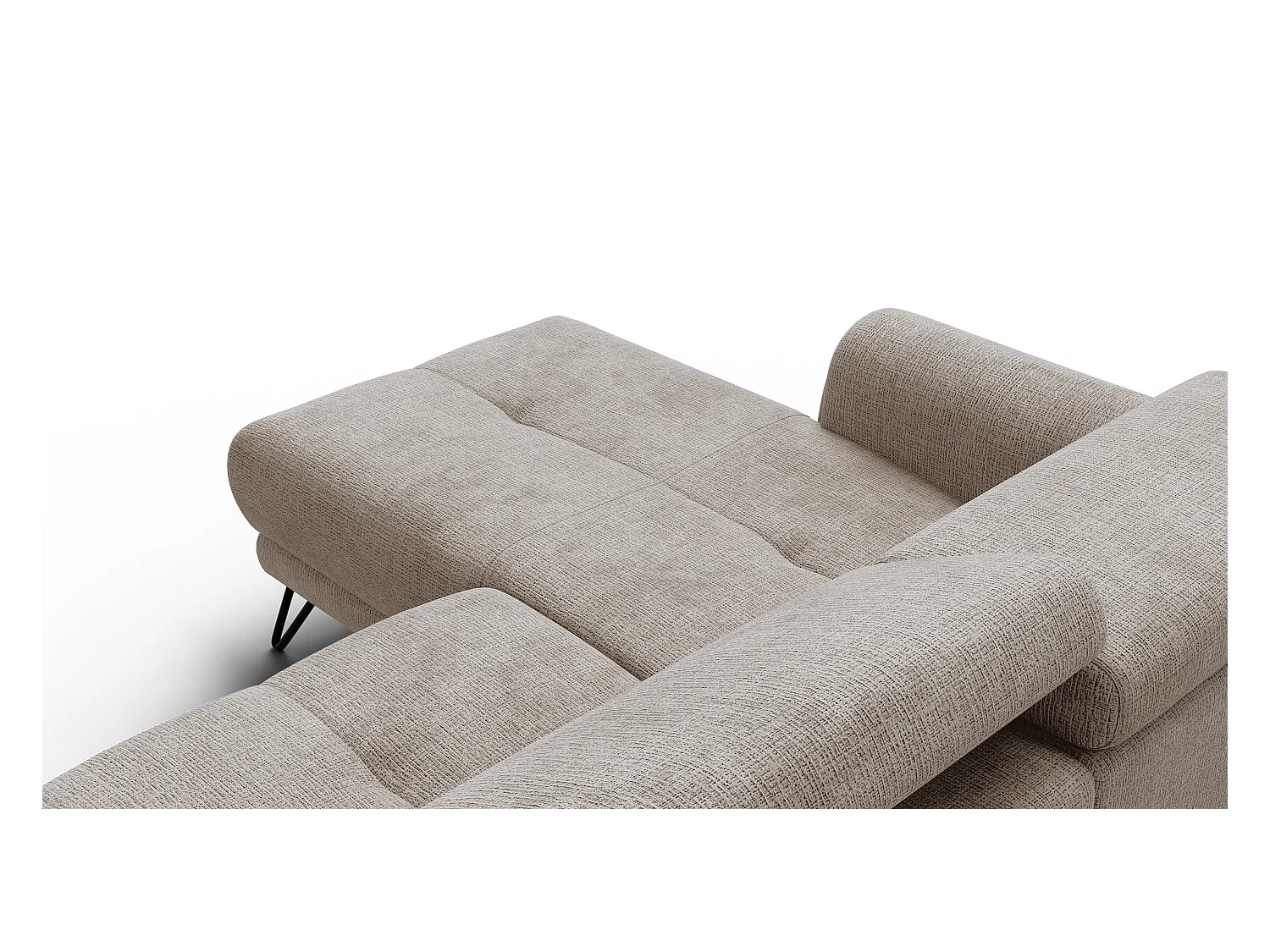 Canapé d'angle 4 places RODEN avec Relax, tissu beige