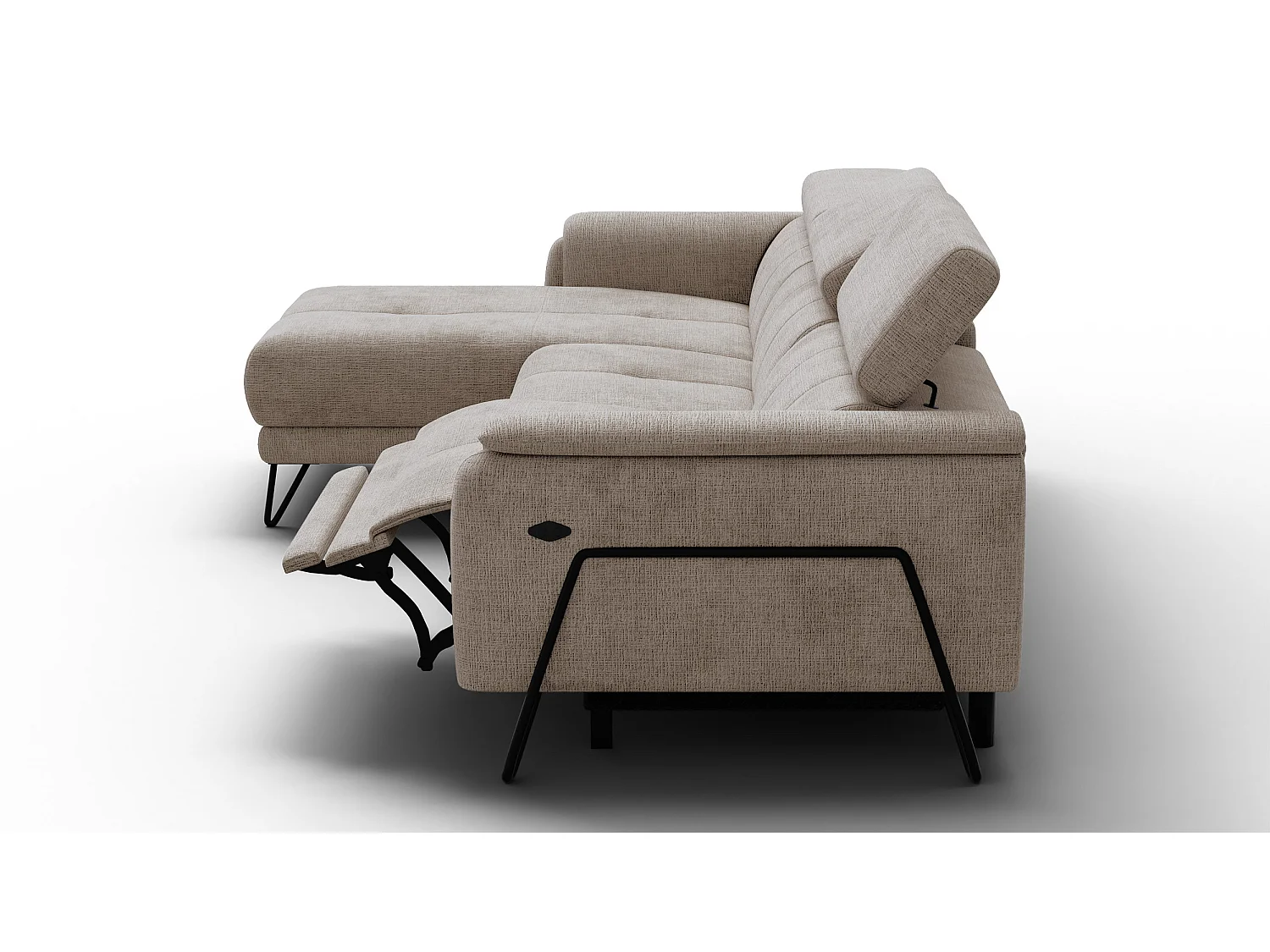 Ecksofa 4-Sitzer mit Relax RODEN, beige