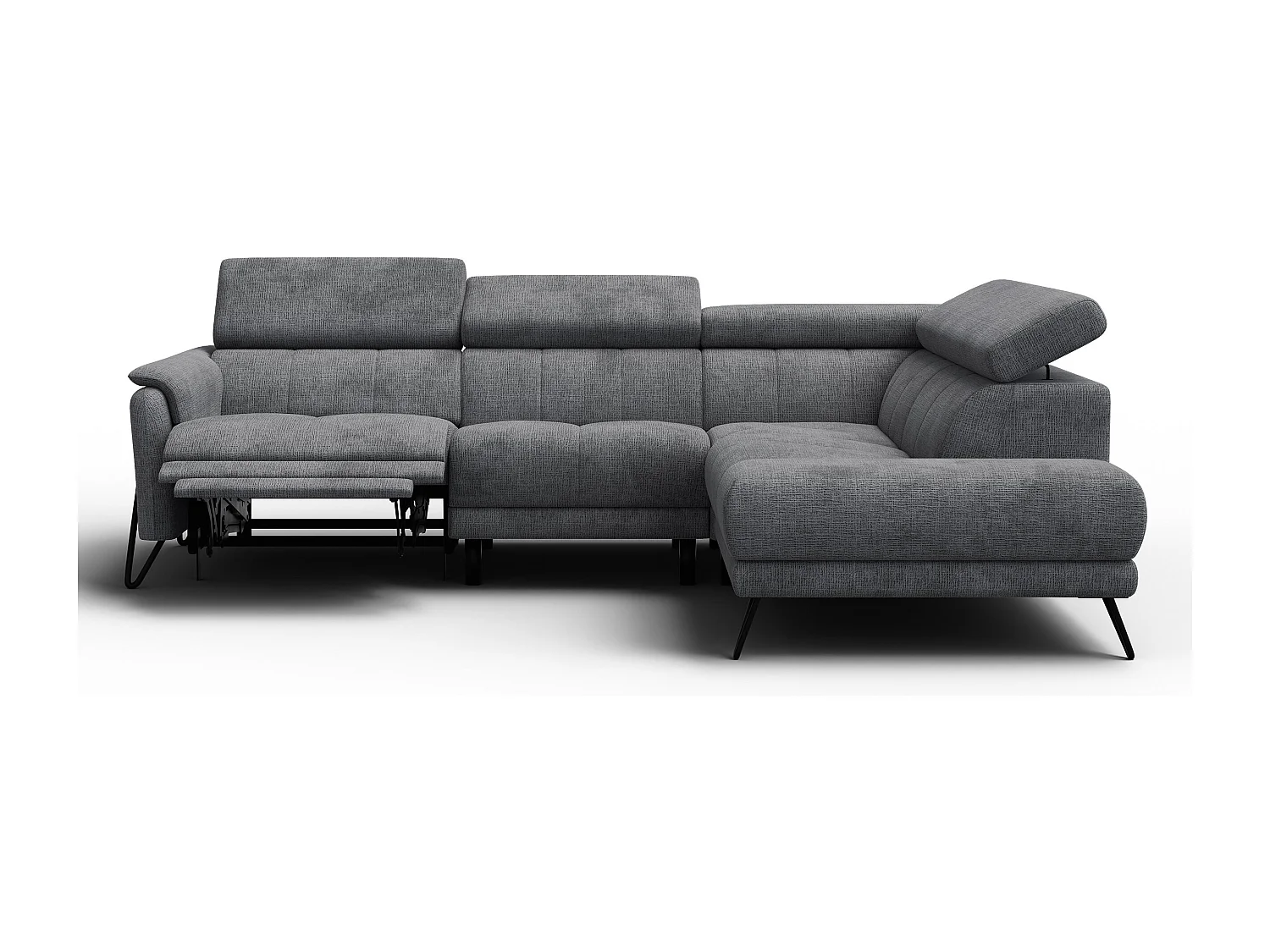 Ecksofa 5-Sitzer mit Relax RODEN, dunkelgrau