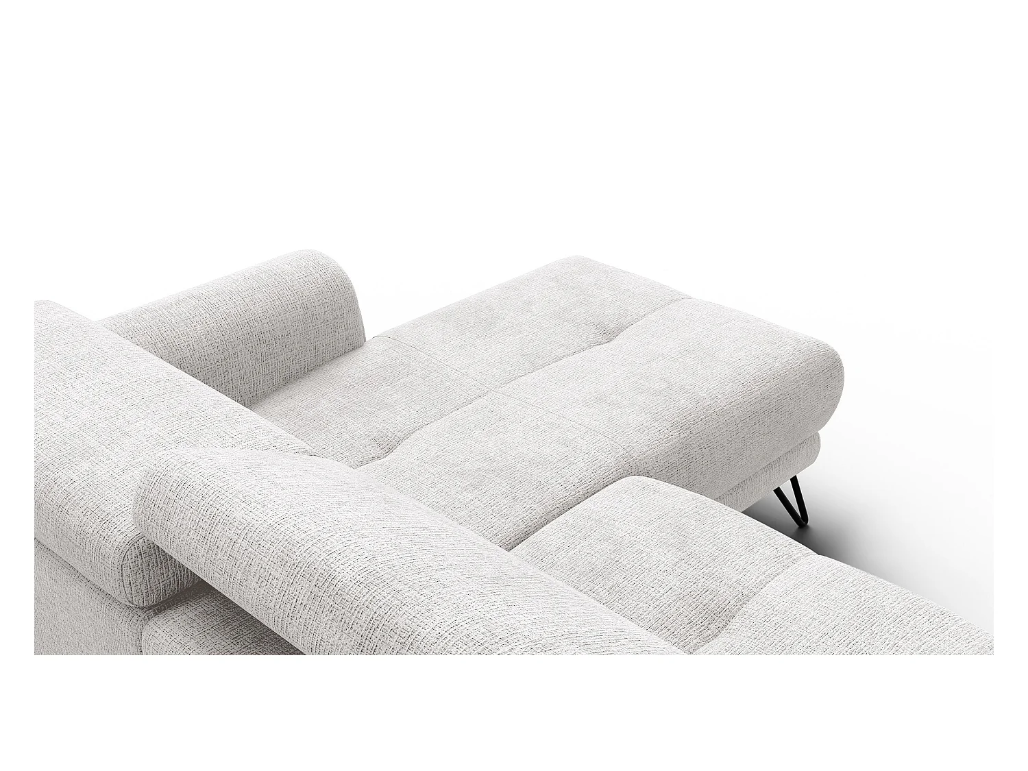 Canapé d'angle 4 places RODEN avec Relax, tissu crème