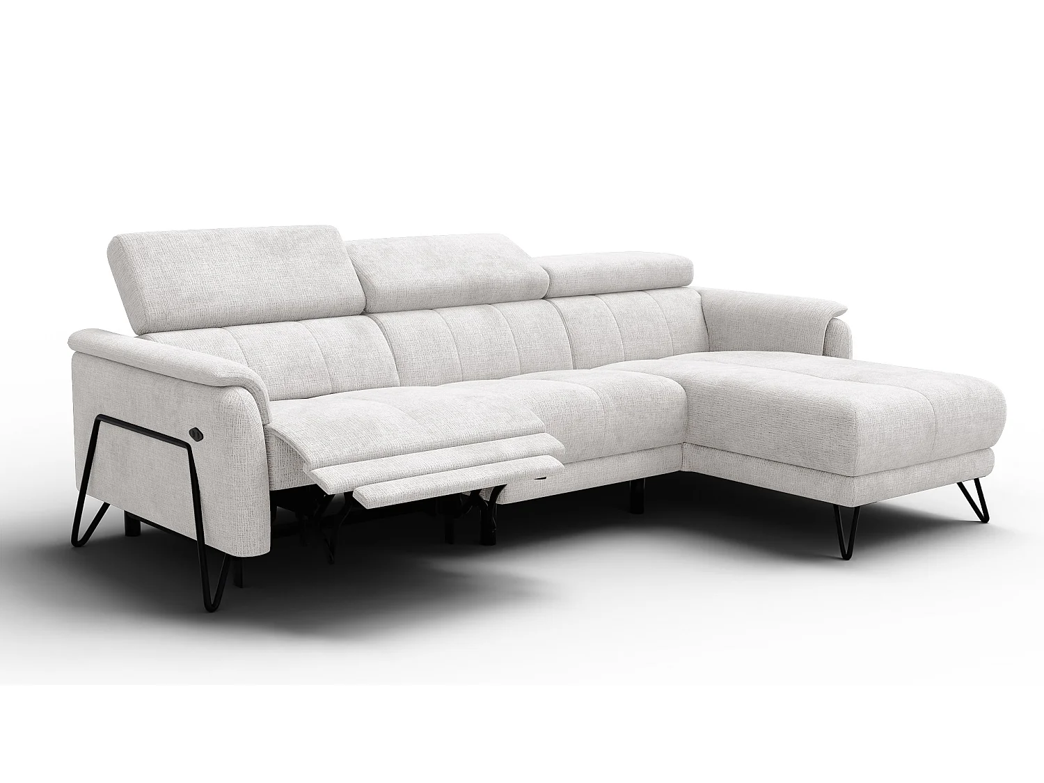 Ecksofa 4-Sitzer mit Relax RODEN, creme