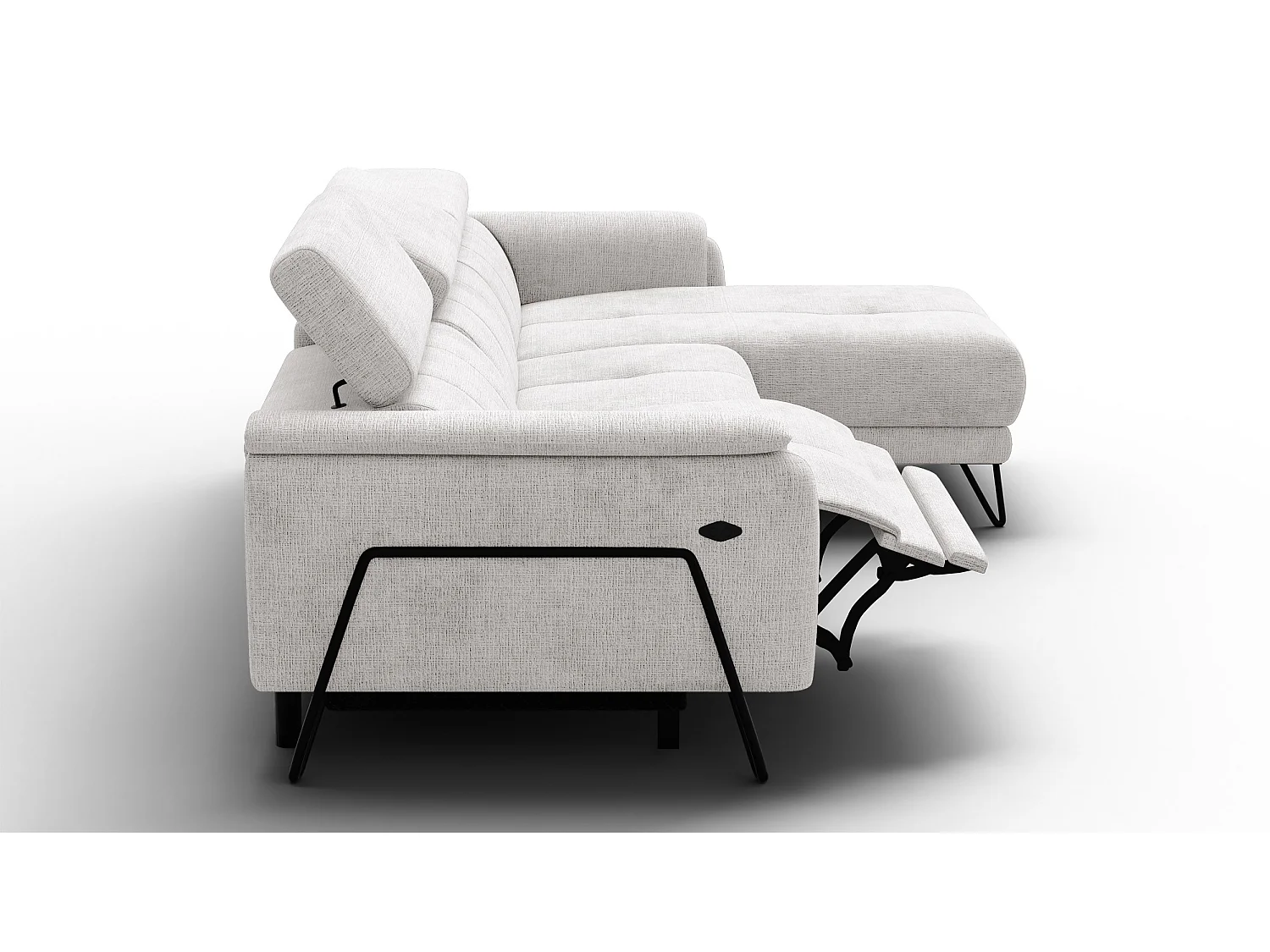Ecksofa 4-Sitzer mit Relax RODEN, creme
