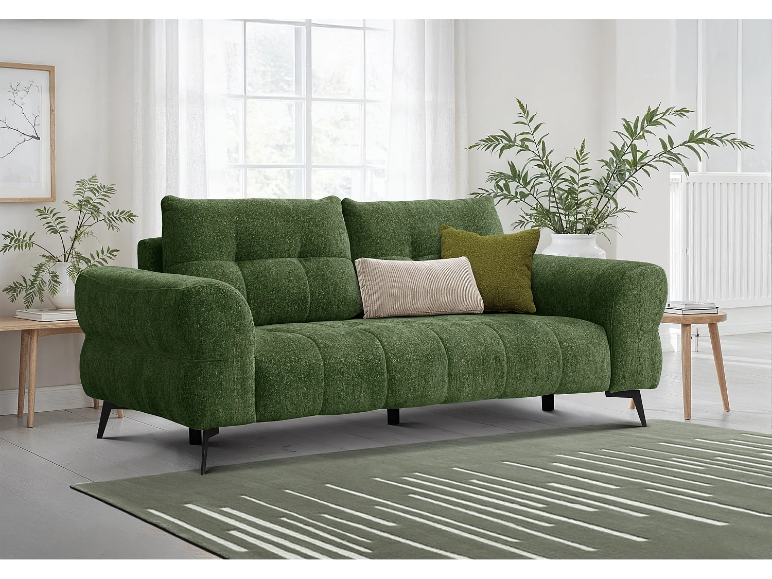 Sofa 3-Sitzer SALVINI, dunkelgrün