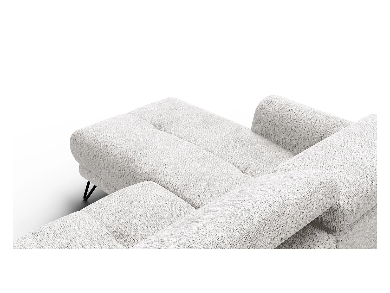 Canapé d'angle 4 places RODEN avec Relax, tissu crème
