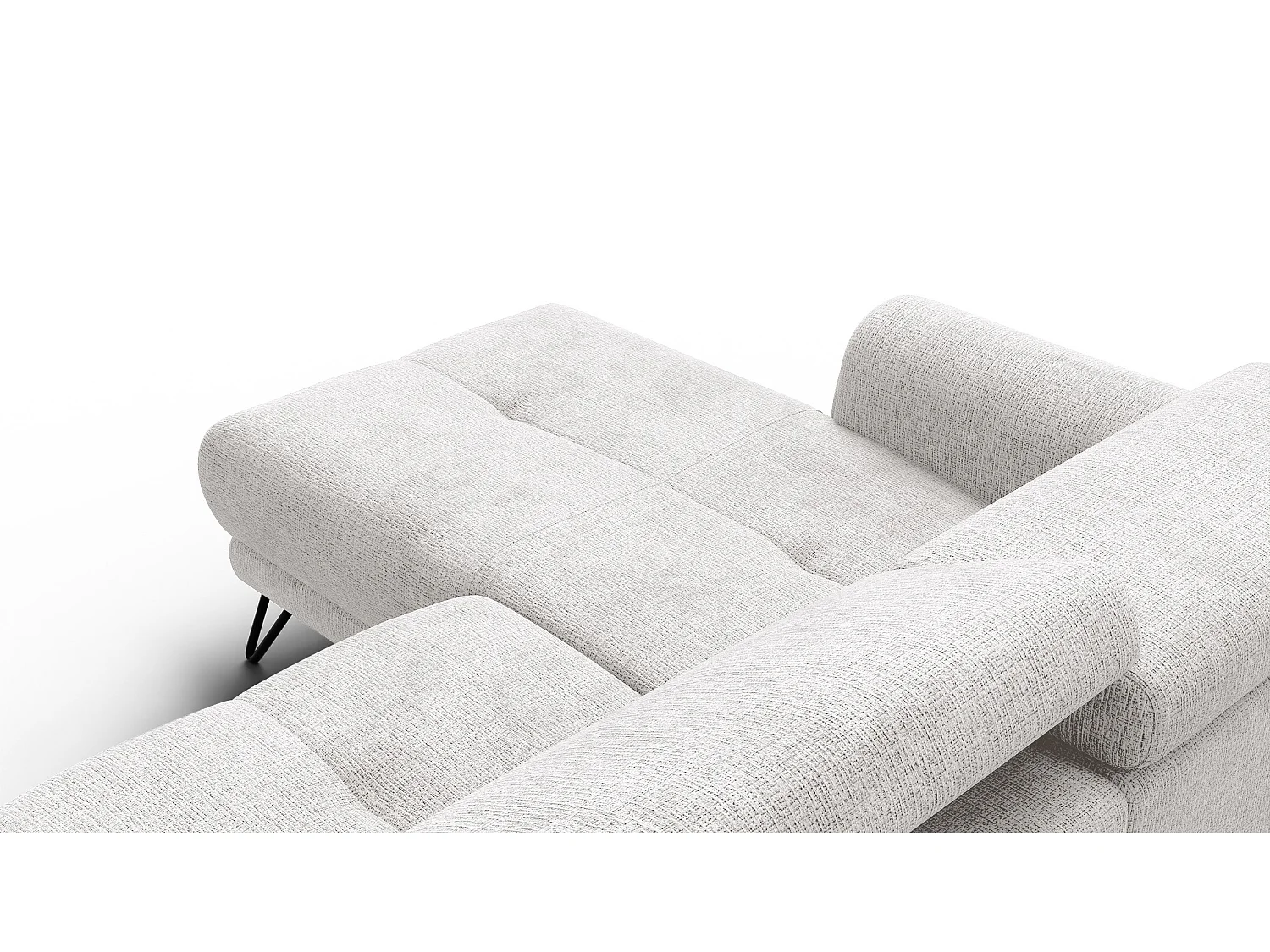 Canapé d'angle 4 places RODEN avec Relax, tissu crème