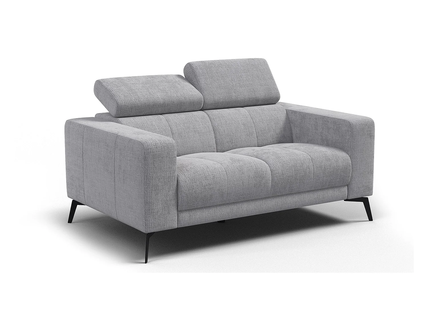 Canapé 2 places MORELLO, tissu gris clair