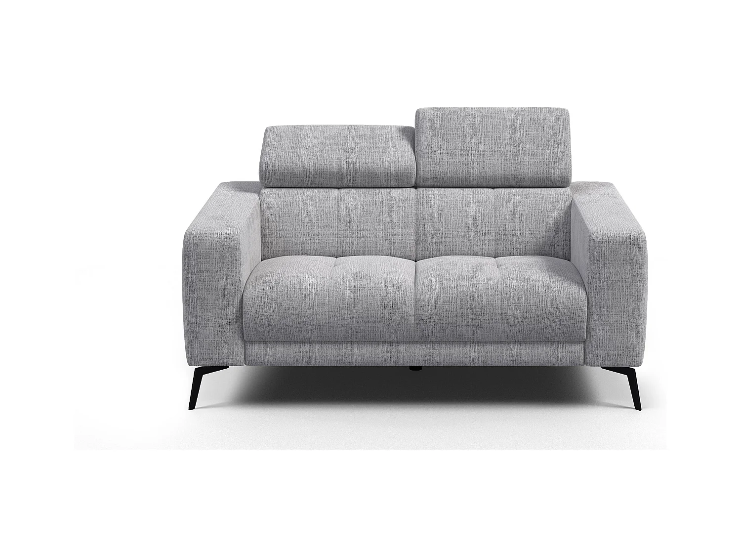 Canapé 2 places MORELLO, tissu gris clair