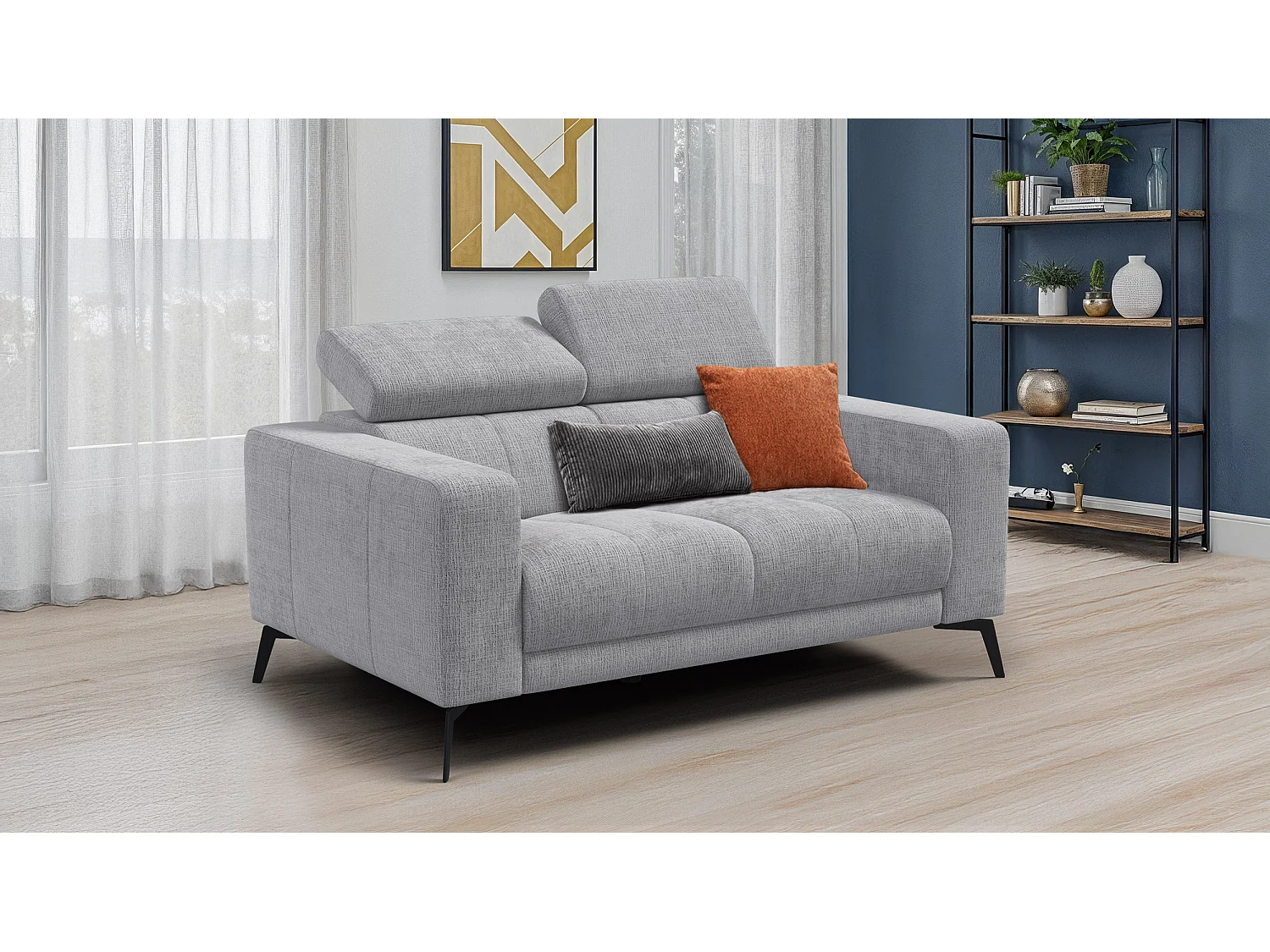 Sofa 2-Sitzer MORELLO, hellgrau