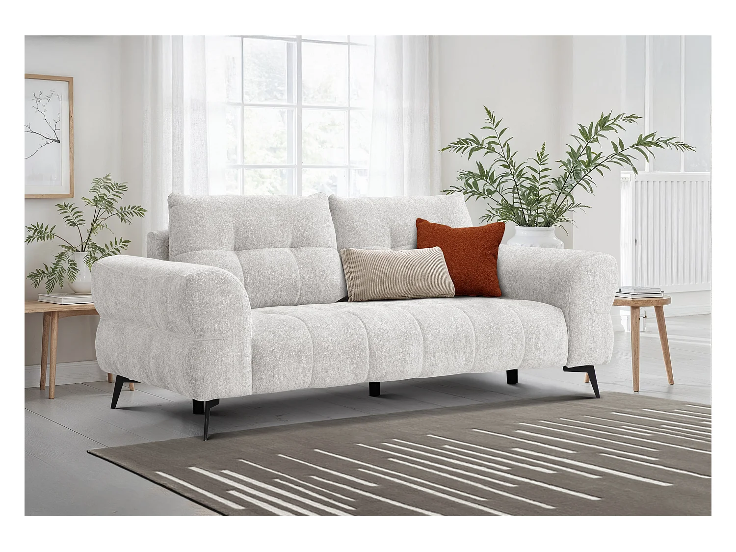 Canapé 3 places SALVINI, tissu ecru