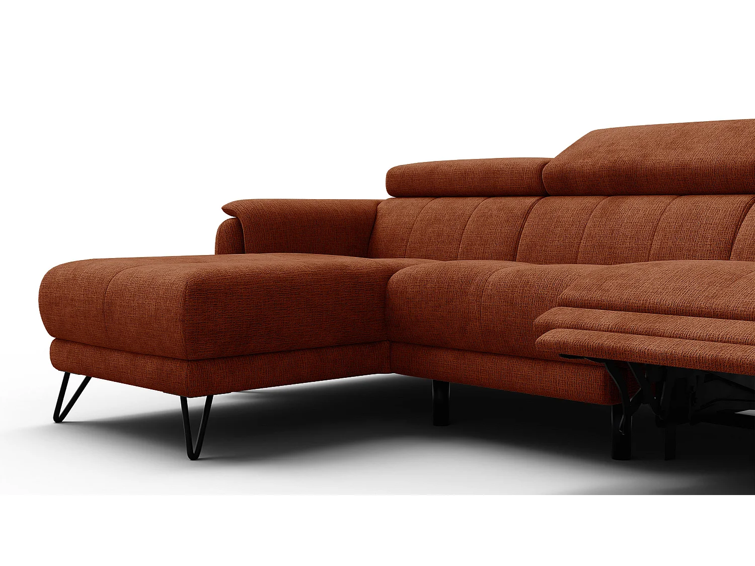 Ecksofa 4-Sitzer mit Relax RODEN, rostrot