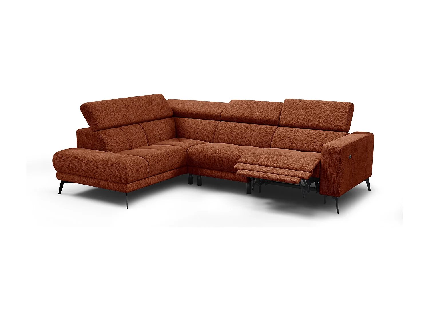 Ecksofa 5-Sitzer MORELLO, rostrot, 1 x Relax Zero Gravity