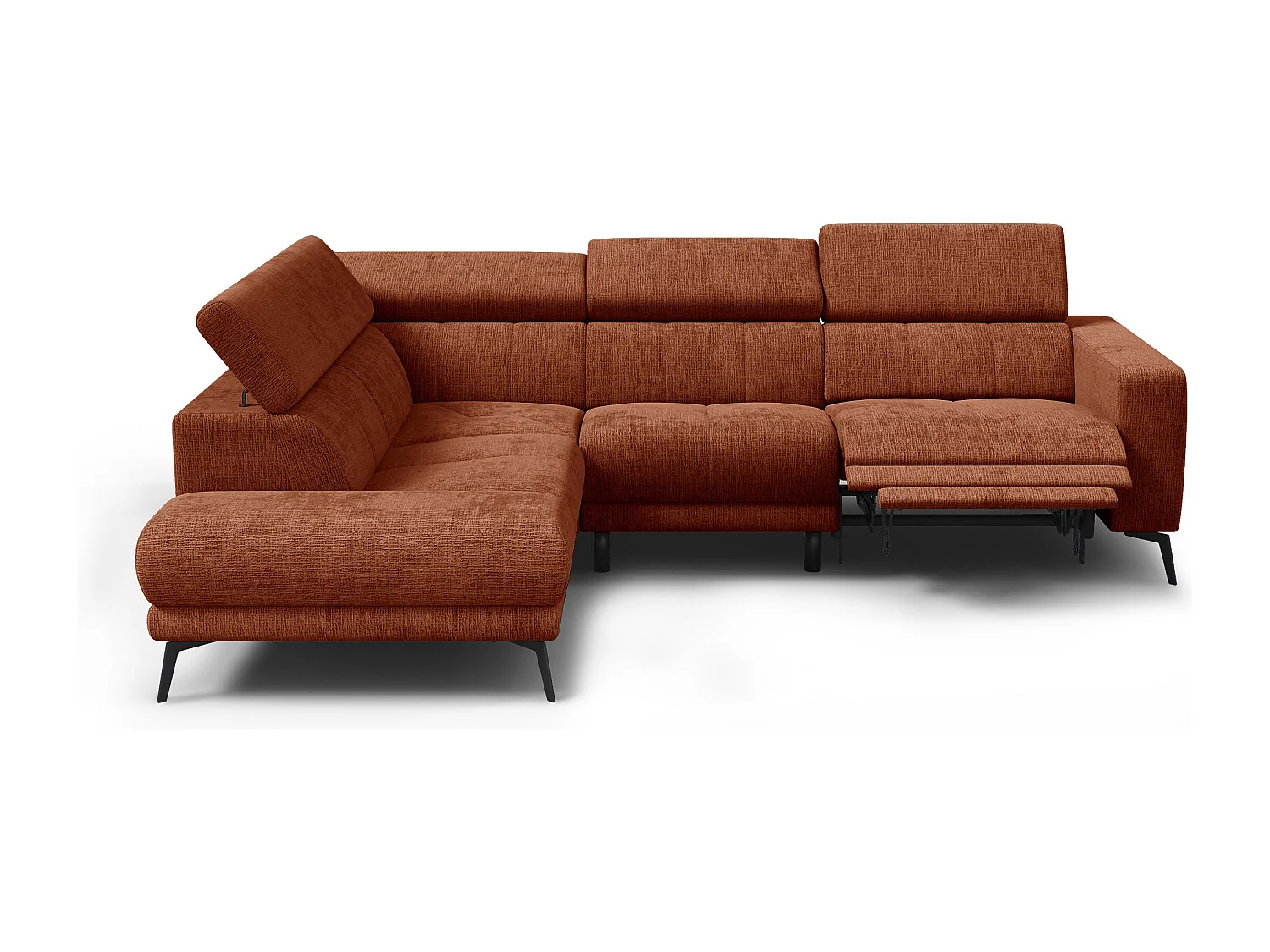 Ecksofa 5-Sitzer MORELLO, rostrot, 1 x Relax Zero Gravity