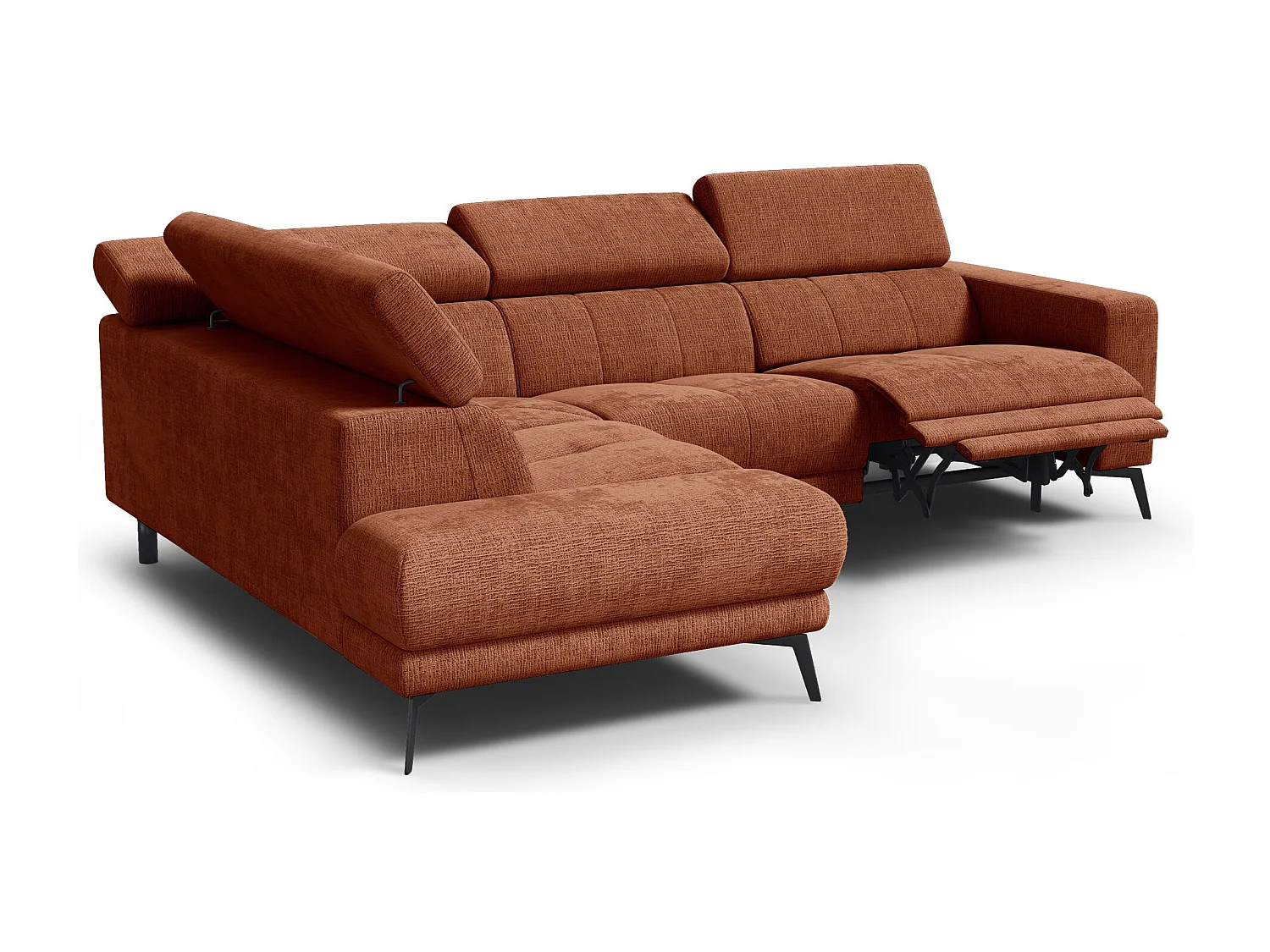 Ecksofa 5-Sitzer MORELLO, rostrot, 1 x Relax Zero Gravity