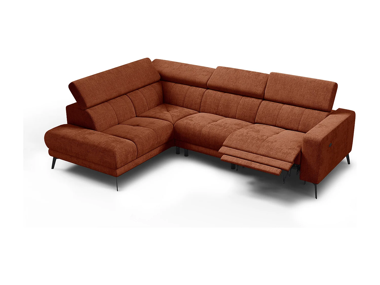 Ecksofa 5-Sitzer MORELLO, rostrot, 1 x Relax Zero Gravity