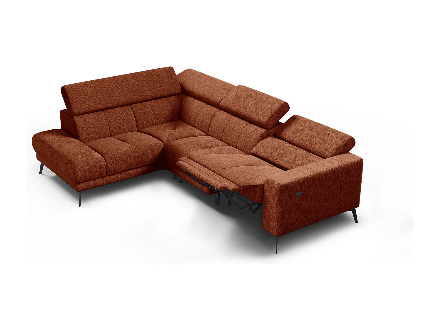 Ecksofa 5-Sitzer MORELLO, rostrot, 1 x Relax Zero Gravity