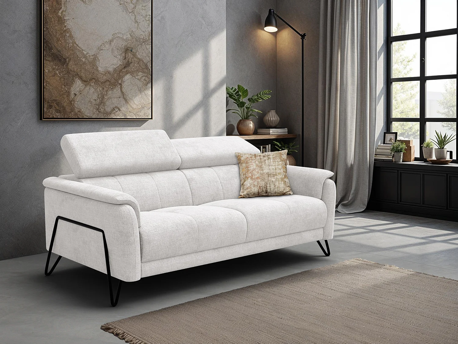 Sofa 3-Sitzer RODEN, creme